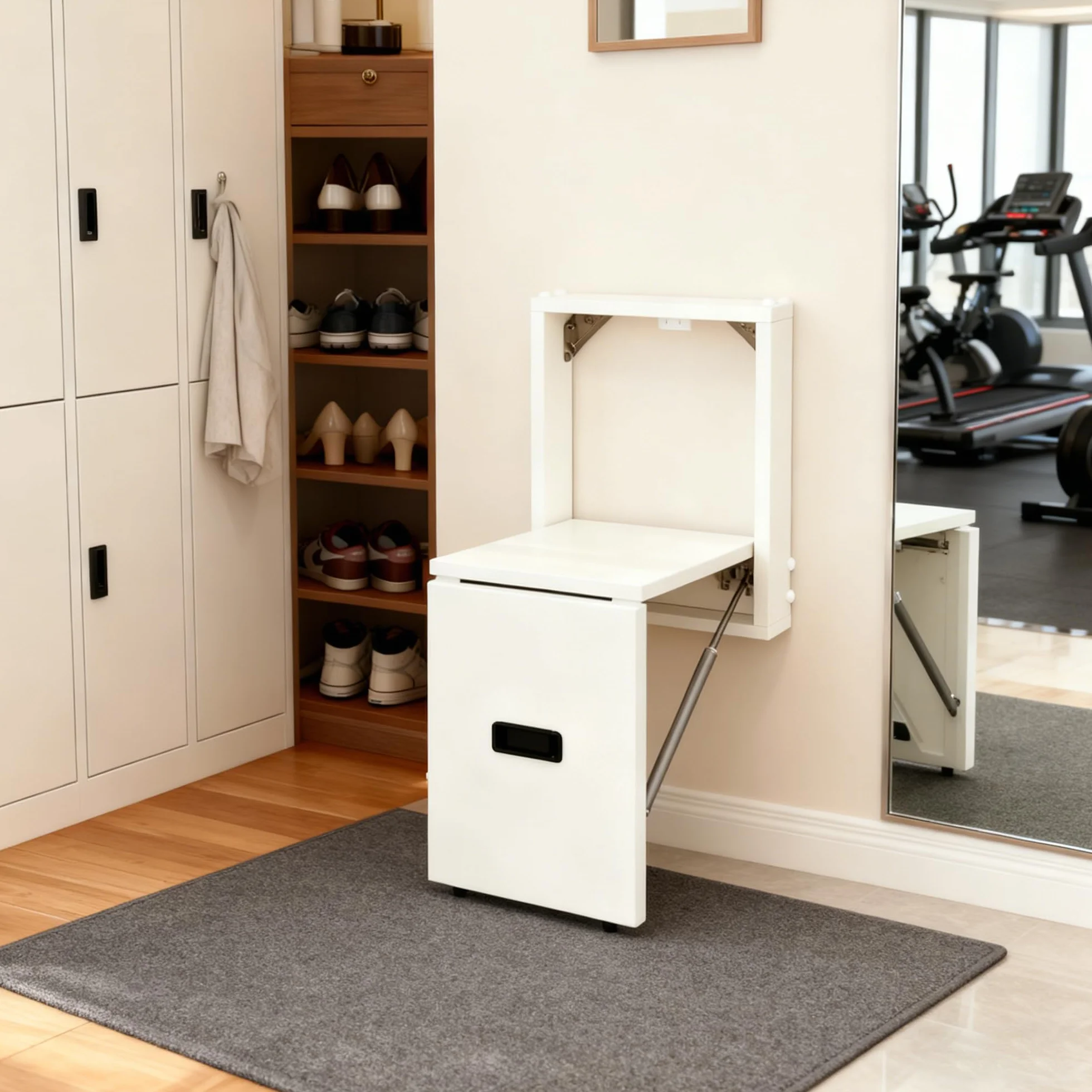 uyoyous Taburete plegable de pared para cambiar zapatos, banco de entrada, banco para salón, entrada, cuarto de baño