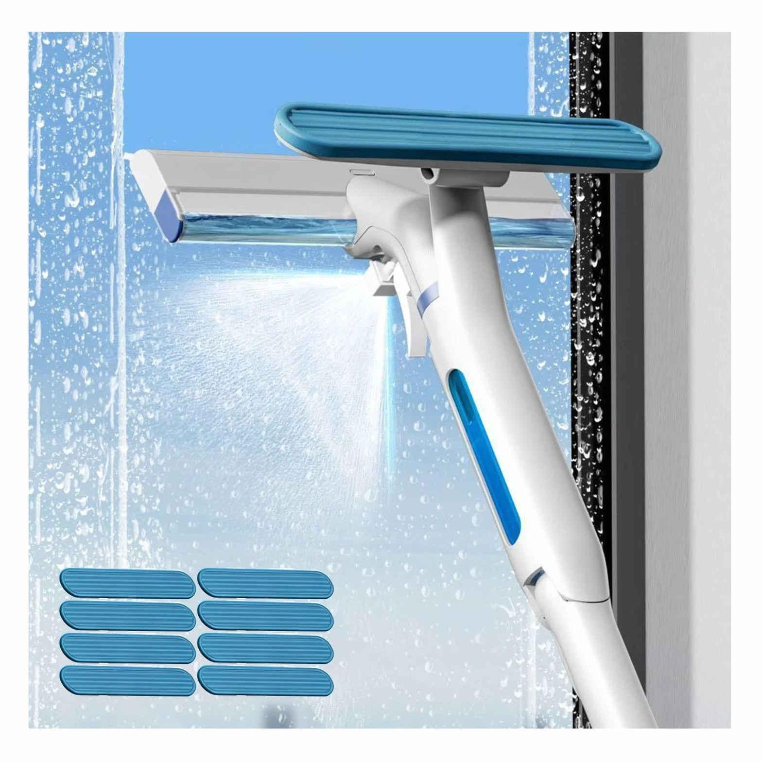 Limpiar Cristales de Ventanas con Depósito de Agua Residual Limpiacristales en Spray de Doble Cara Adecuado para Múltiples Escenarios