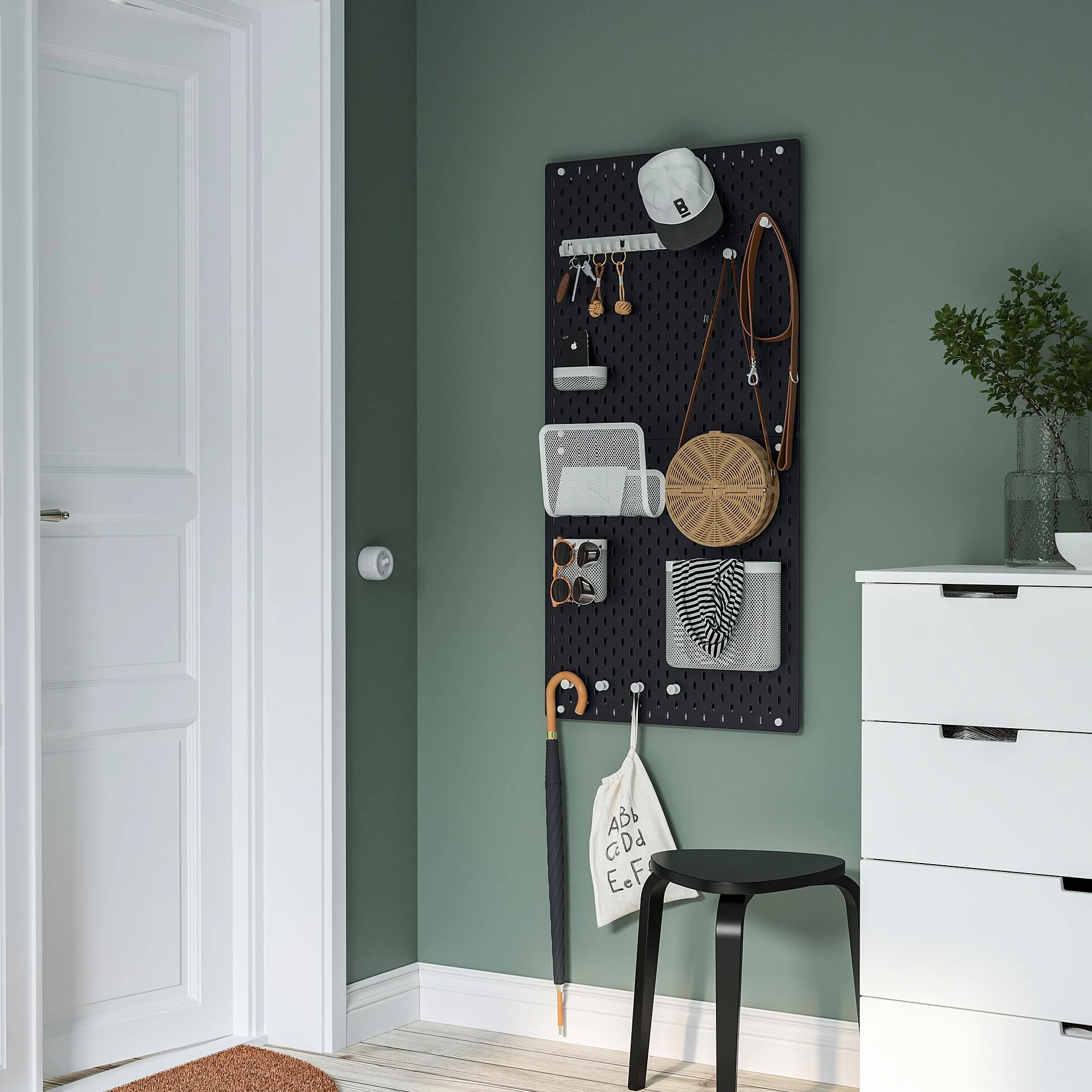 Tablero de clavijas IKEA SKÅDIS, 56 x 56 cm, negro