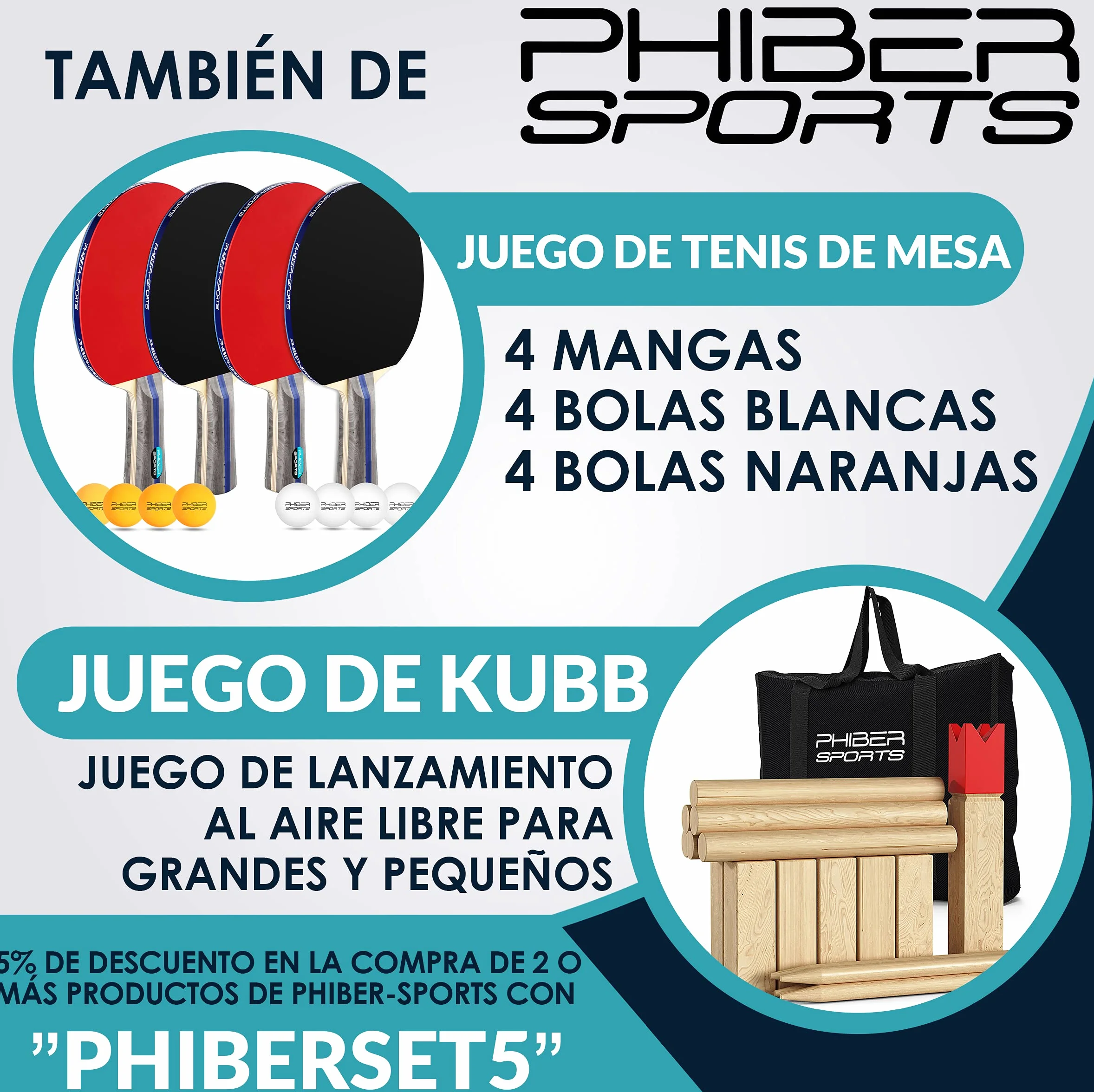 PHIBER-SPORTS Anillos de Frisbee Paquete de 2 Anillos de Lanzamiento 80% más Ligeros Fácil de atrapar
