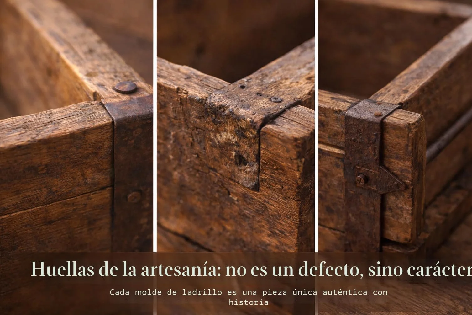 MC-Trend Caja de Madera Única en Forma de Ladrillo Con Herrajes de Metal Marrón - Almacenamiento Rústico 32 cm - Aspecto Usado Estilo Retro Antiguo