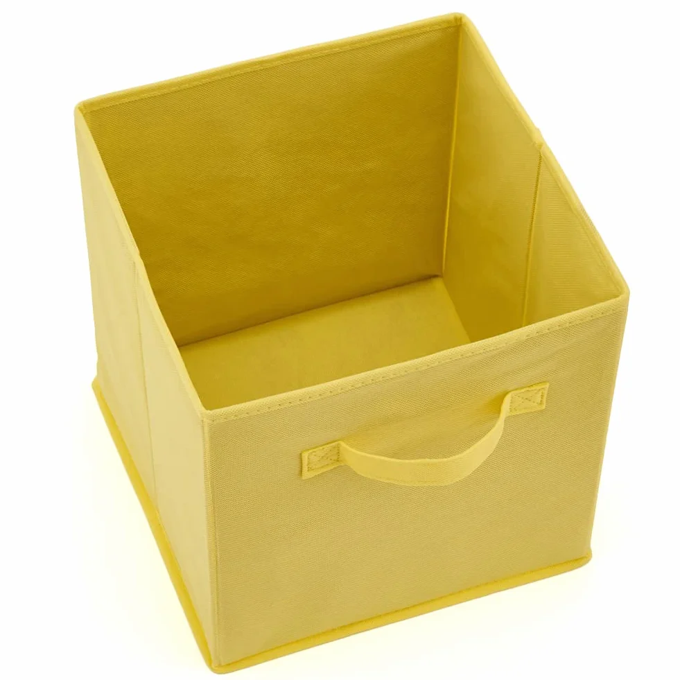 EZOWare Juego de 6 Cubos de almacenamiento de tela plegables con asas, 26.7 x 26.7 x 27.8 cm, Amarillo