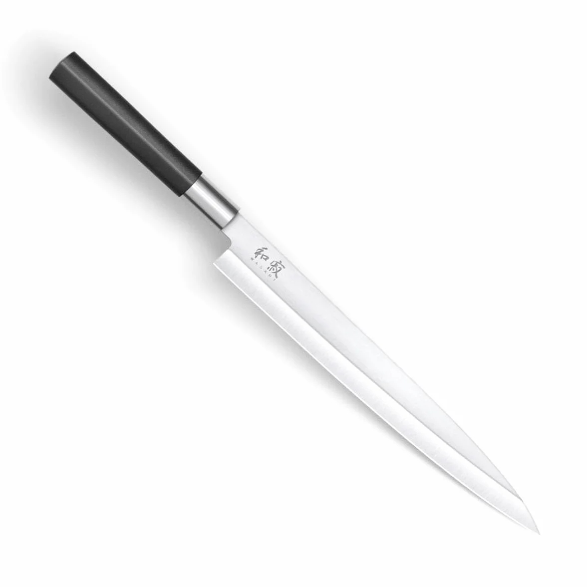 KAI Wasabi Black Yanagiba 24,0 cm longitud de la hoja - acero inoxidable 6A/1K6 pulido 58 (±1) HRC - mango de polipropileno negro - cuchillo de sushi cuchillo de sashimi - Hecho en Japón