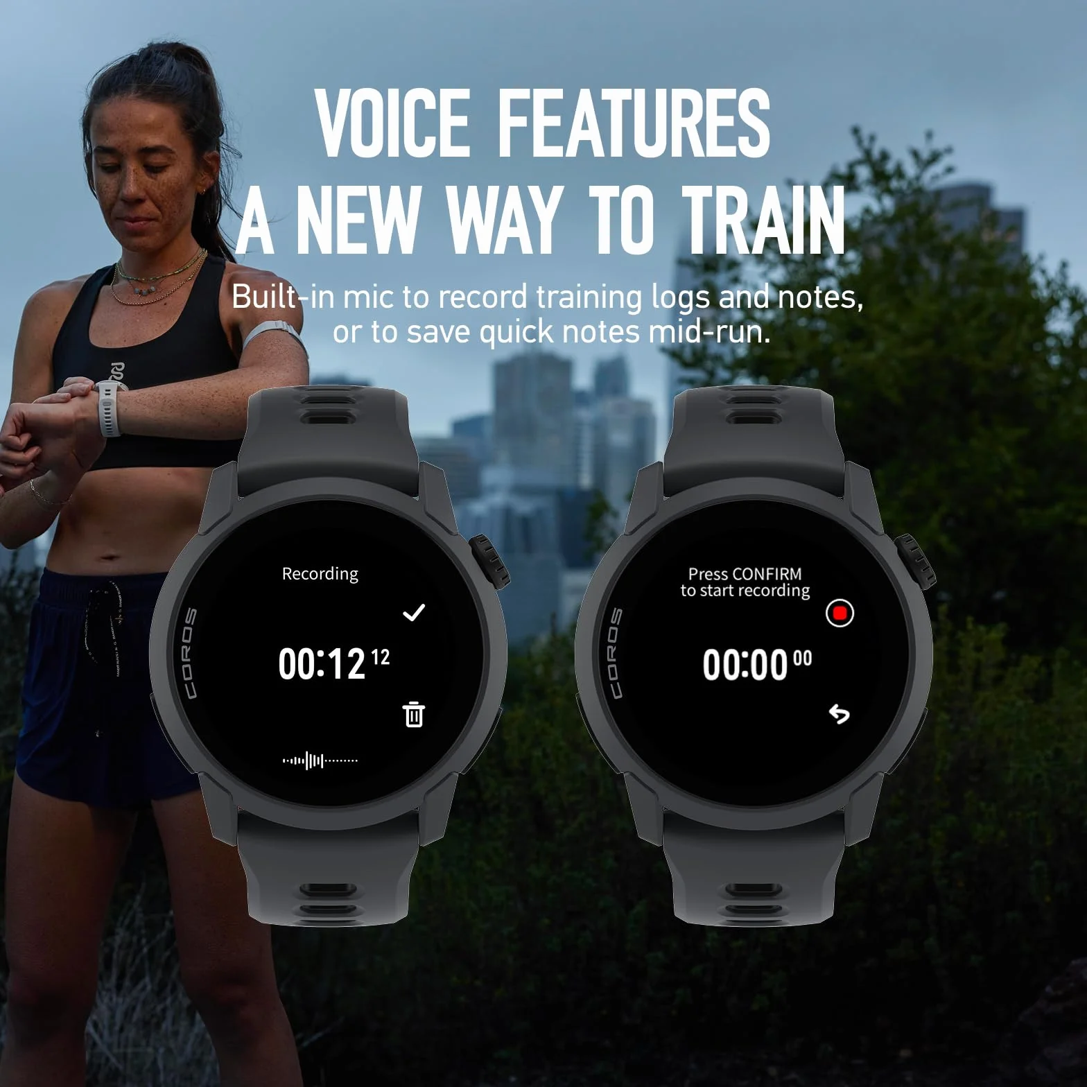 COROS Pace 4 Reloj GPS Deportivo Ultraligero, Pantalla Táctil AMOLED 1.2", 19 días de Uso Diario, Control por Voz, Herramientas Avanzadas de Entrenamiento, Monitor de Ritmo Cardíaco (Nailon, Negro)