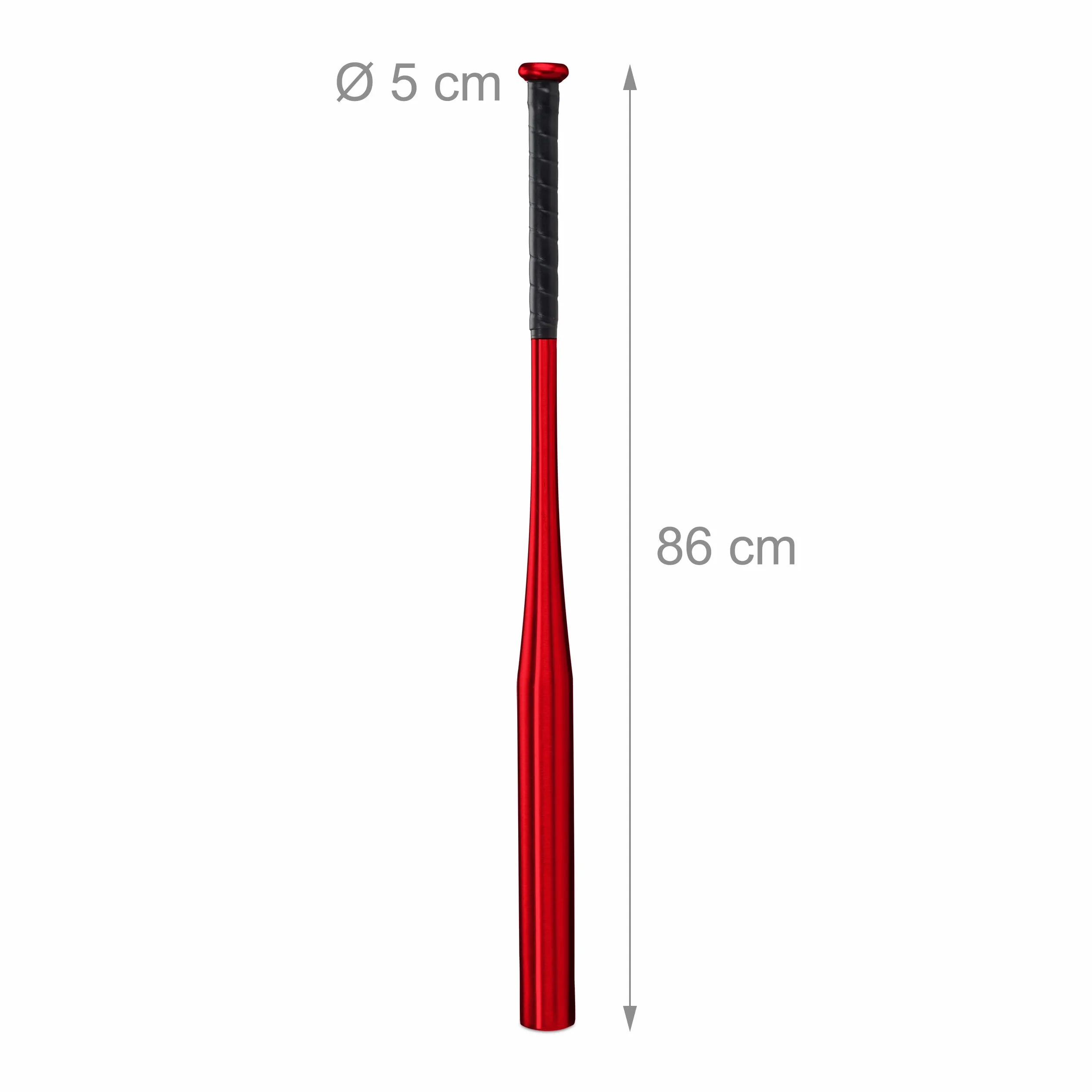 Relaxdays Bate Béisbol Aluminio 34 Pulgadas 86 cm Mango Antideslizante Ligero Rojo