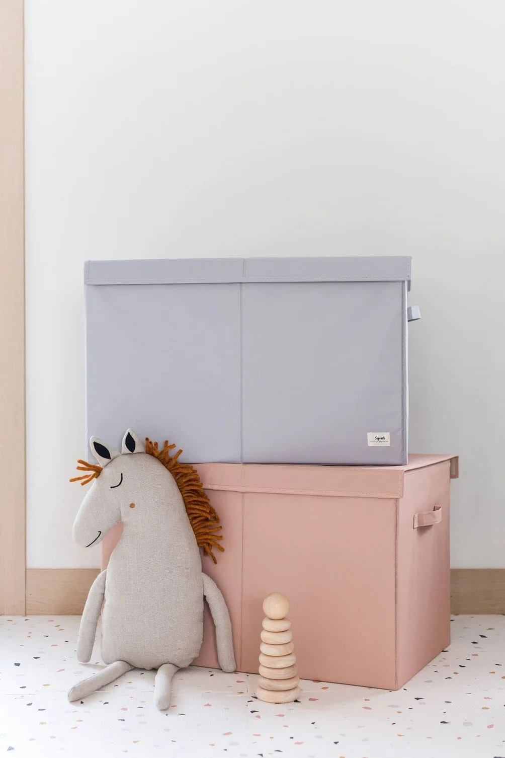 3 Sprouts Baúl para Juguetes Infantil Almacenaje Gris