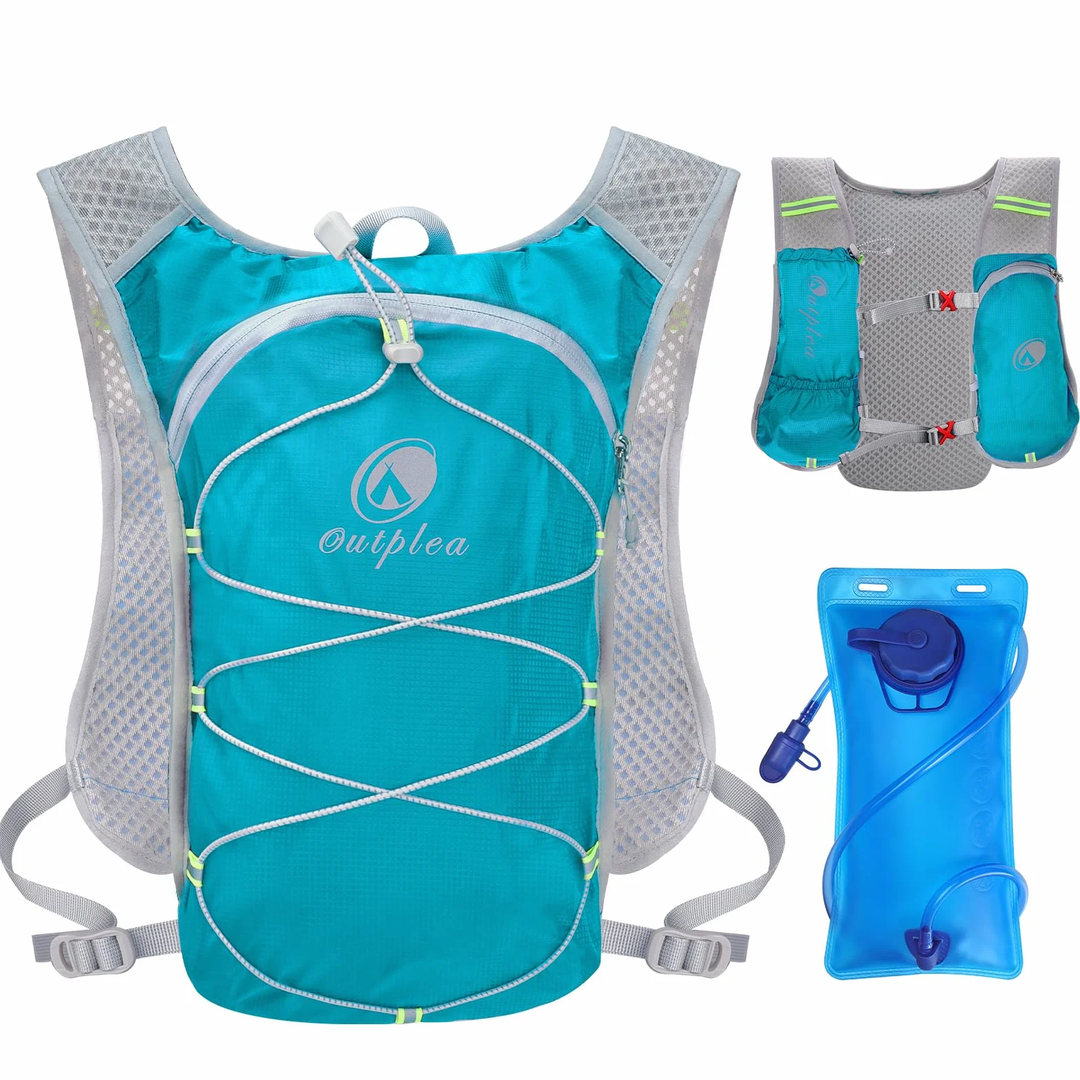 Chaleco Hidratacion Trail Running Mujer Hombre, Mochila Hidratacion con Bolsa de Agua de 2L, Mochila MTB para Maratón Ciclismo Senderismo