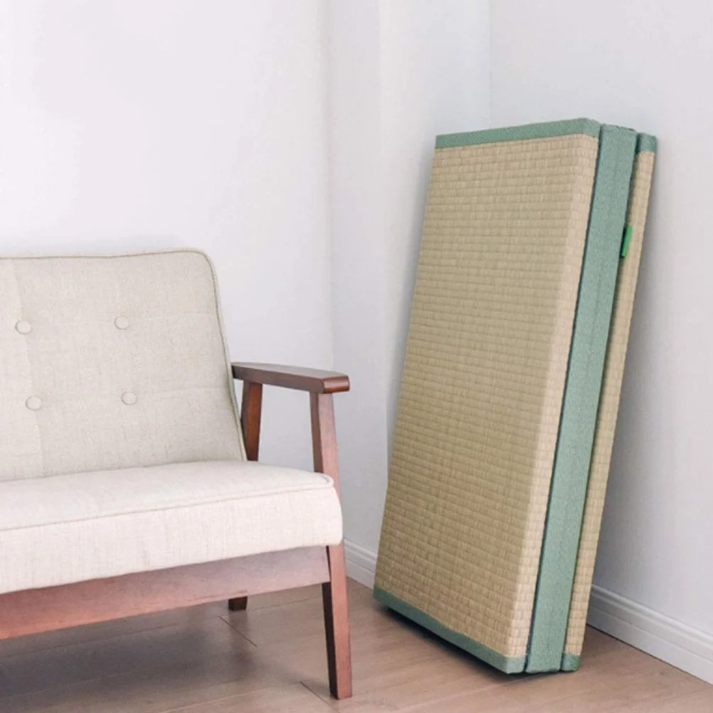 Tradicional Japonesa Tatami/futón colchón Firme y cómodo Verde/Natural de Rush Hierba/Gran pliega fácilmente for la Cama/meditación Espacio/Yoga/Zen Room/japonés Tearoom3.5cm Grueso