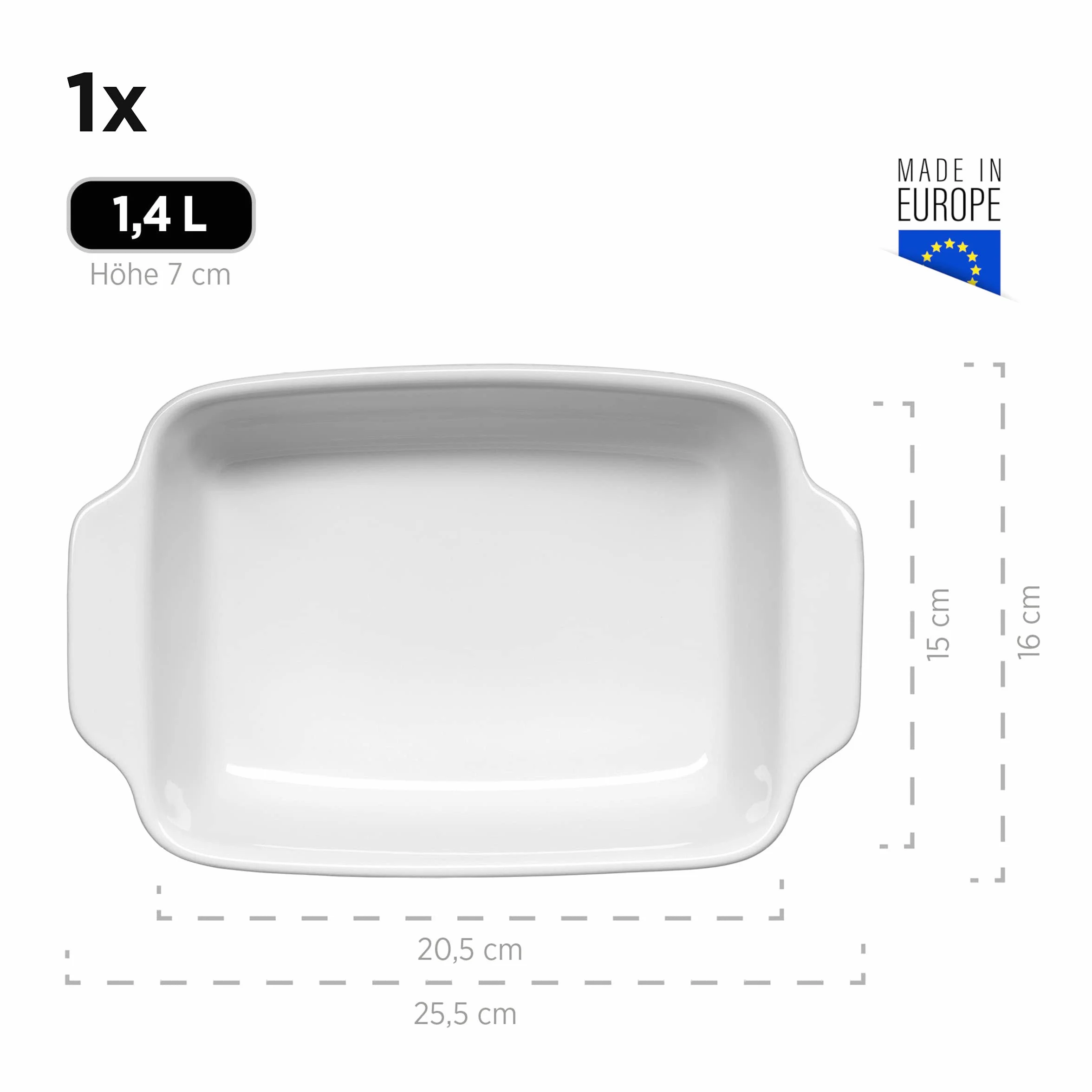 Mäser, Serie Kitchen Time, – Ramequín (25,5 x 19 cm/33 x 24 cm), rectangular, en Juego de 2, EN Color Gris