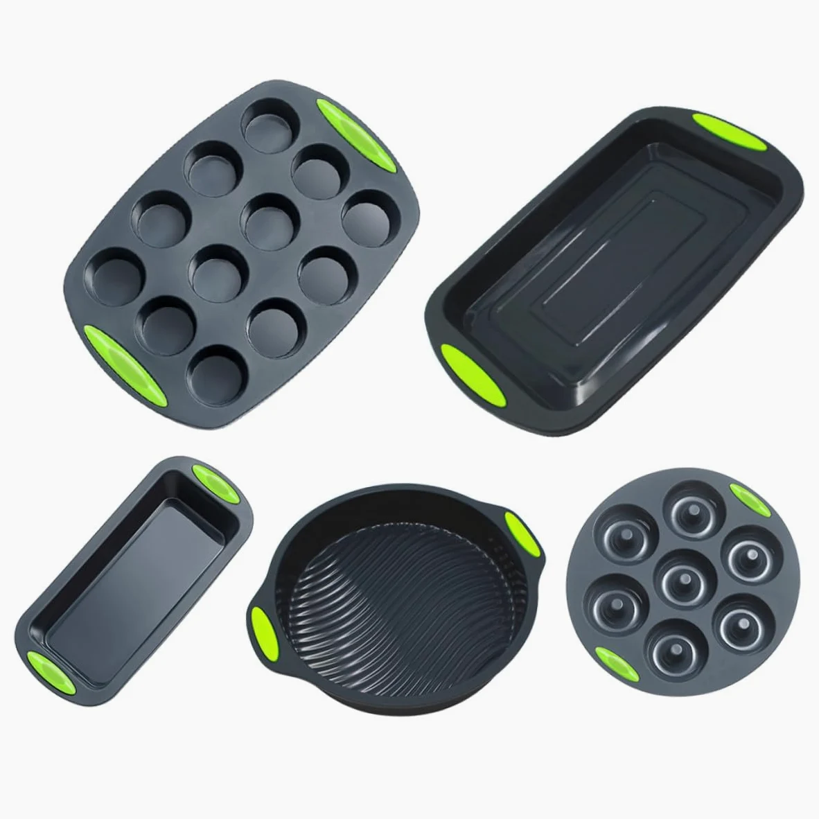 Molde de Silicona 5 Piezas para Hornear Pasteles y Pan Casero | Reutilizable y Flexible, Resistente al Calor, Limpieza Sencilla, Uso en Cocina y Repostería, Pack de 5