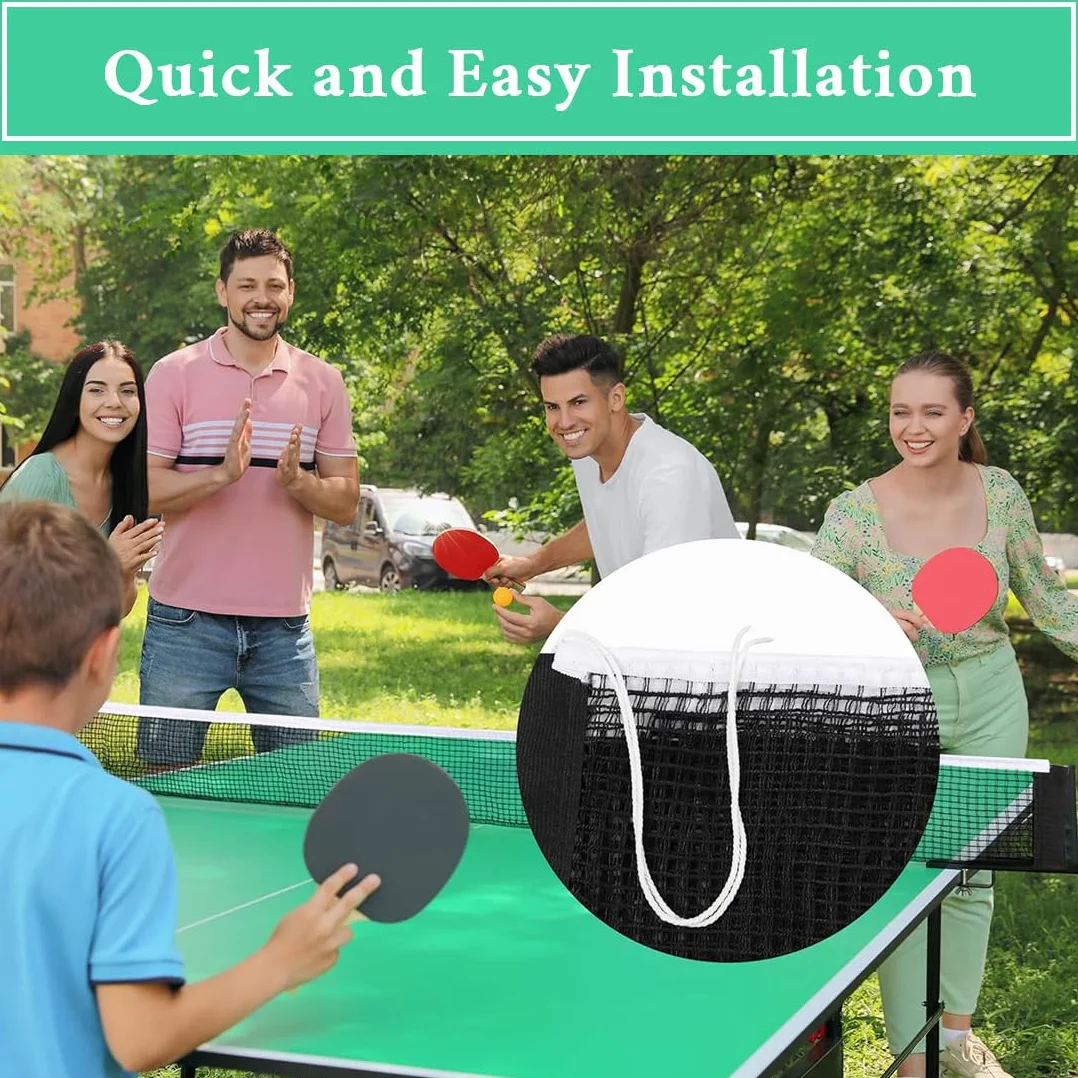 Red ping pong portátil ajustable 1,81 m para mesa de billar, apto para exteriores e interiores, negro