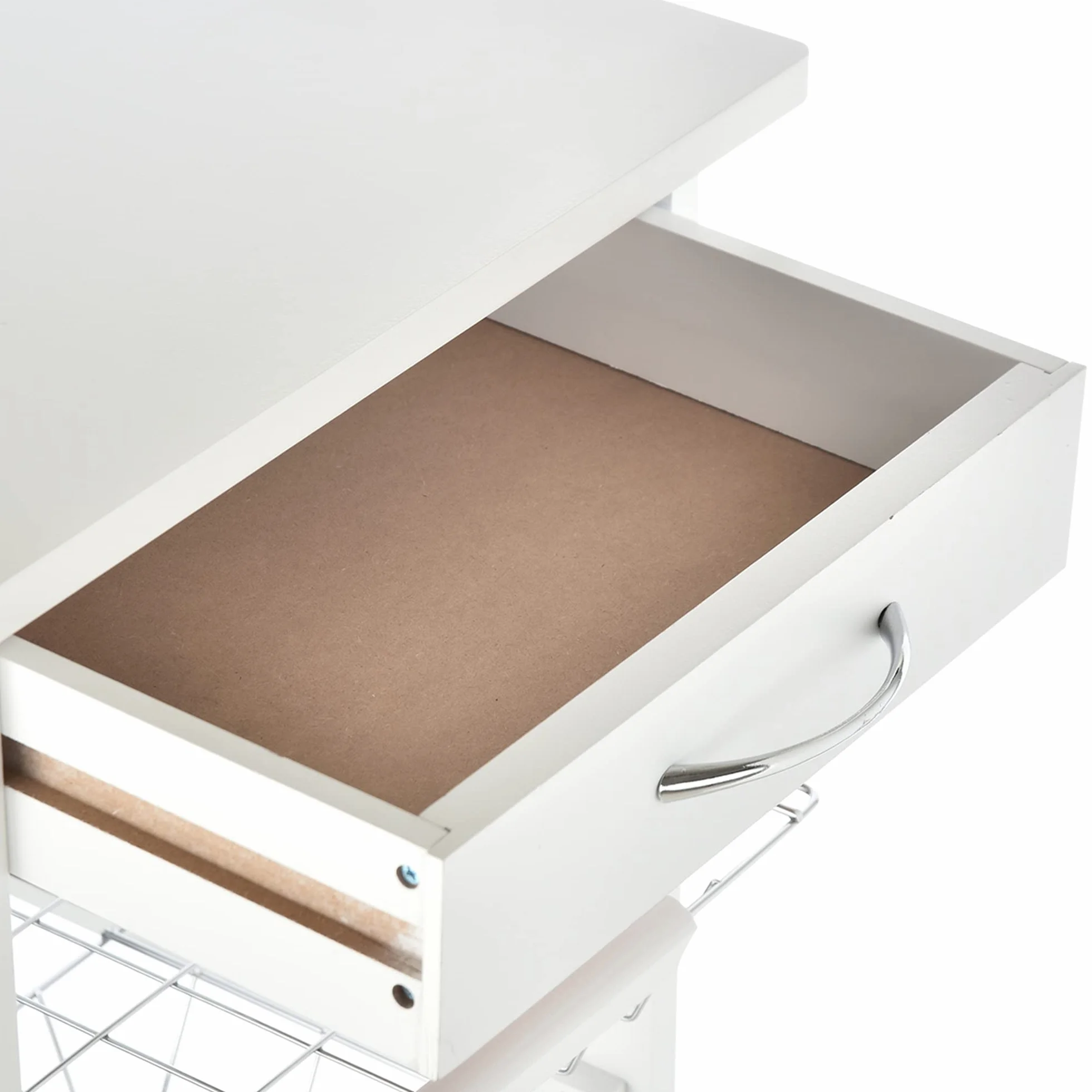HOMCOM Carrito de Cocina con Ruedas Carro Multiusos con Cajón 4 Cestas Extraíbles de Metal y Bastidores Laterales 47x37x83 cm Blanco