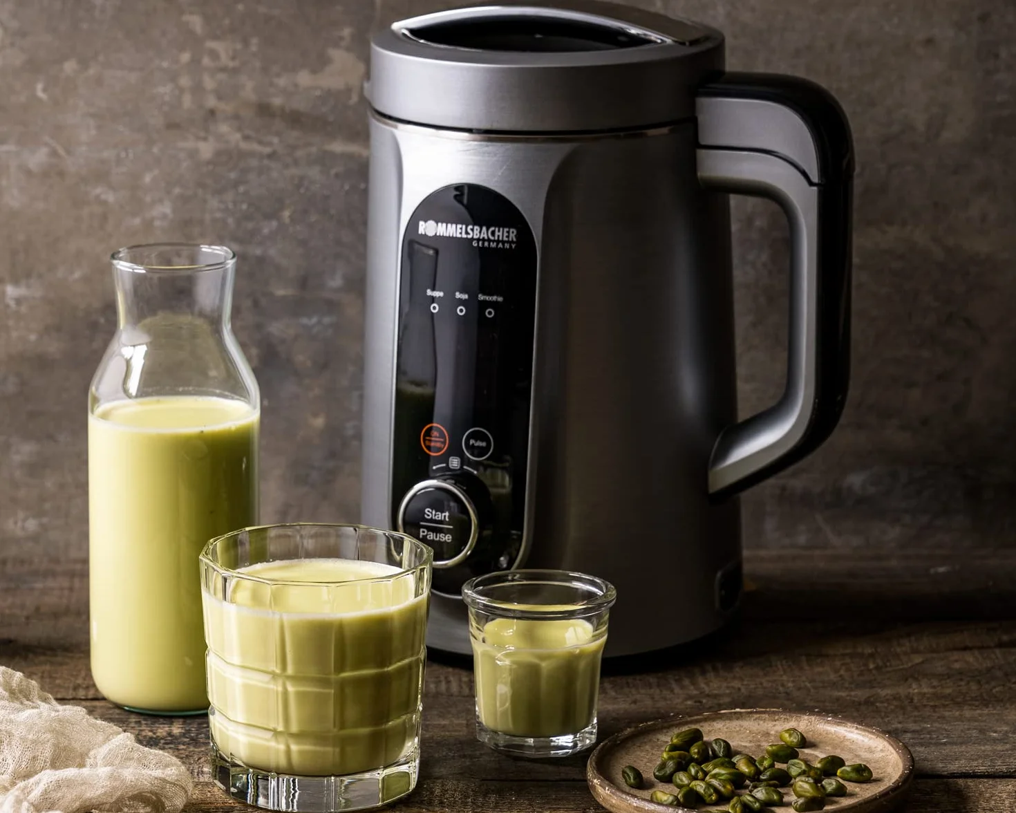 ROMMELSBACHER Veggie SVD 1400 - Preparador para bebidas y sopas, 9 programas, programa de limpieza, recipiente interior de acero inoxidable, capacidad de 1,3 l, campana para puré, cuchillo de filo