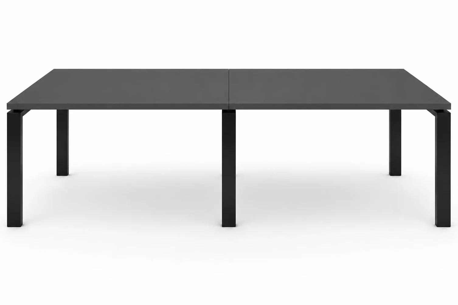 OFILIKE. Mesa de Reuniones y Conferencias para Oficina - Mesa de Juntas Grande con Estructura Metálica Negra y 2 Tableros - Mesa para Sala de Reuniones, Empresas y Negocios (Gris grafito, 240x100)