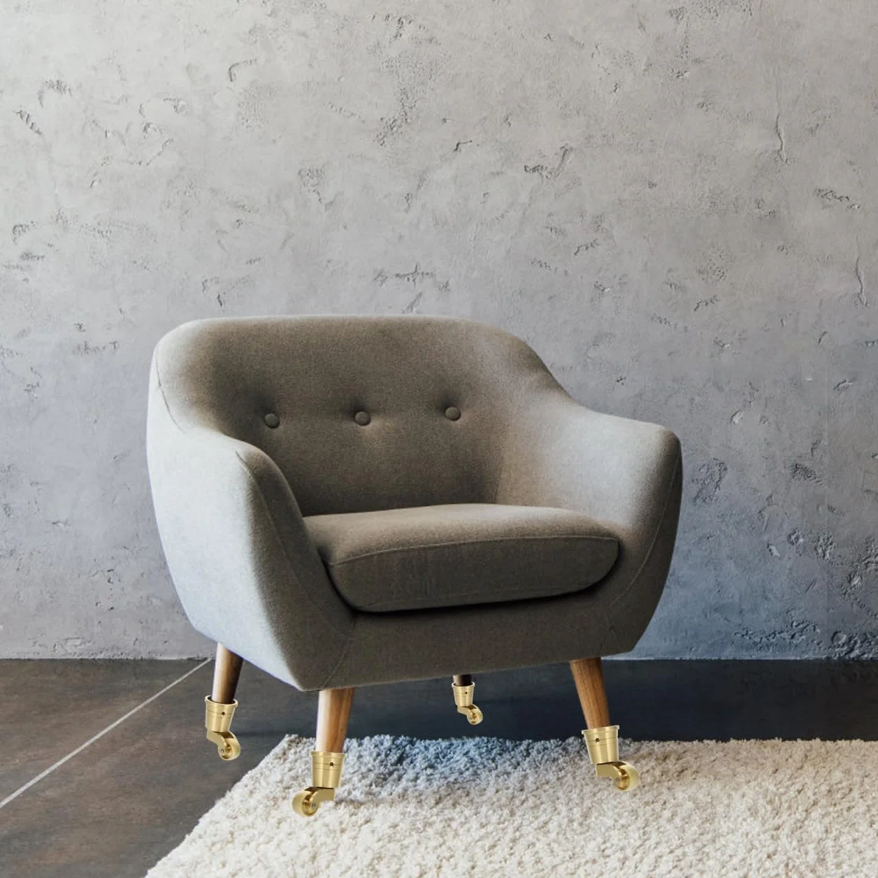 Ruedas giratorias de latón para muebles, sillas y sofá