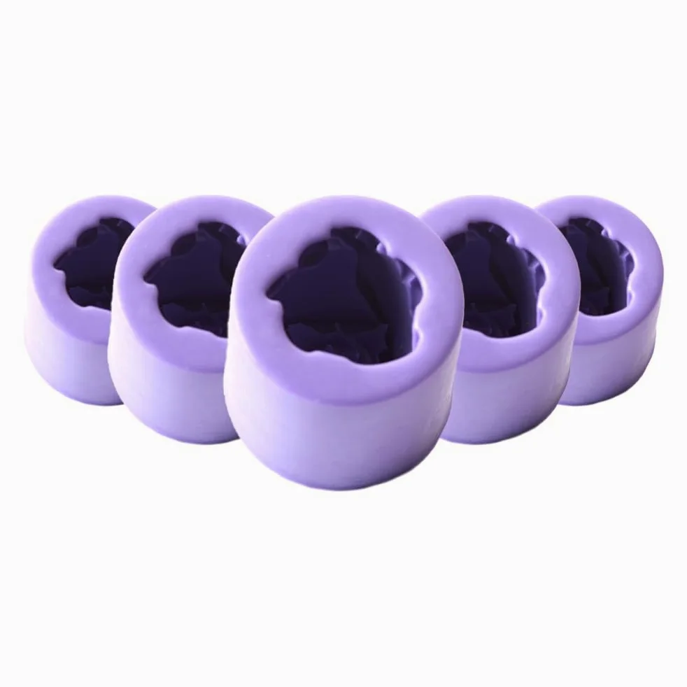 5 moldes profundos de silicona rosa en forma de capullo de rosa