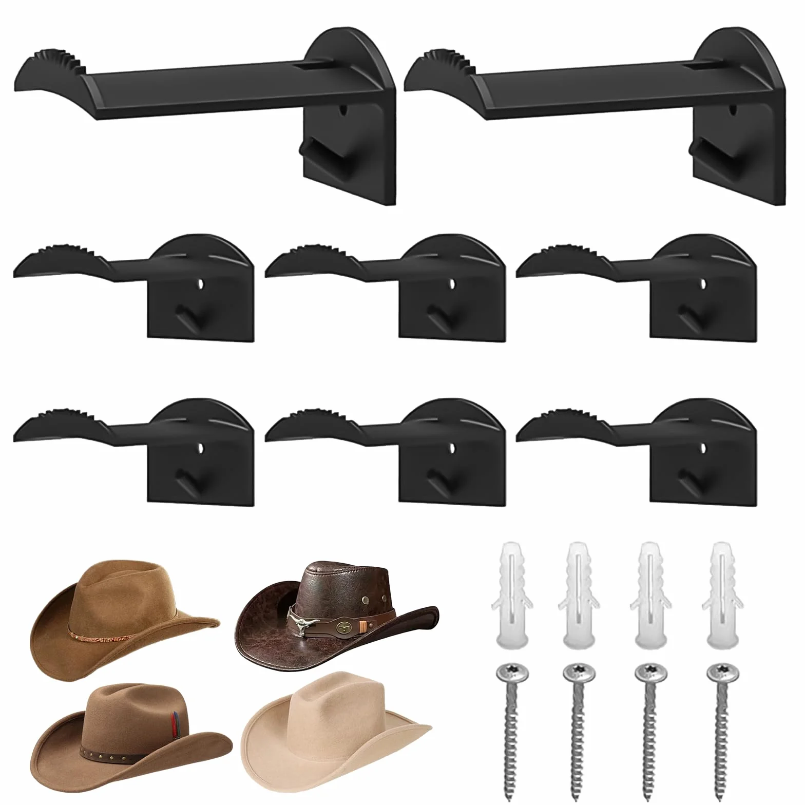 8 Piezas Ganchos de Sombrero,Colgador Gorras Adhesivo,Montado en Pared Colgádor de Gorras,Colgador para Sombreros de Pared,Organizador de Gorrás para Puerta Armario Dormitorio