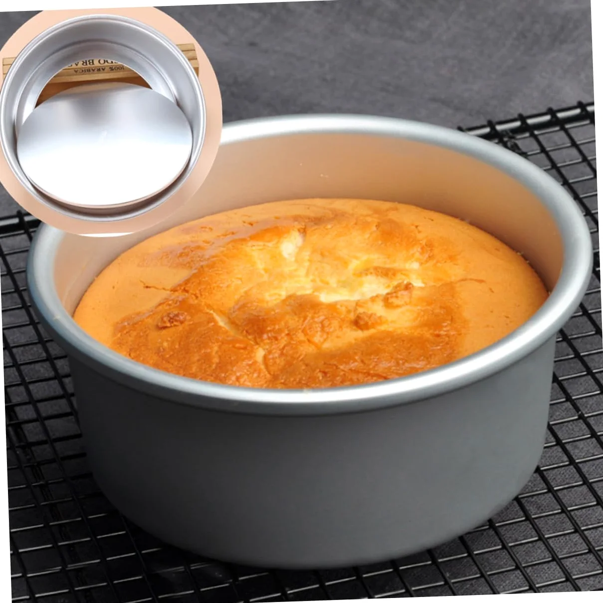 SOLUSTRE 4piezas Molde para Hornear Pasteles Redondo de Aleación Bandeja Antiadherente para Hornear con Fondo Extraíble para Postres de Cumpleaños y Tartas de Boda