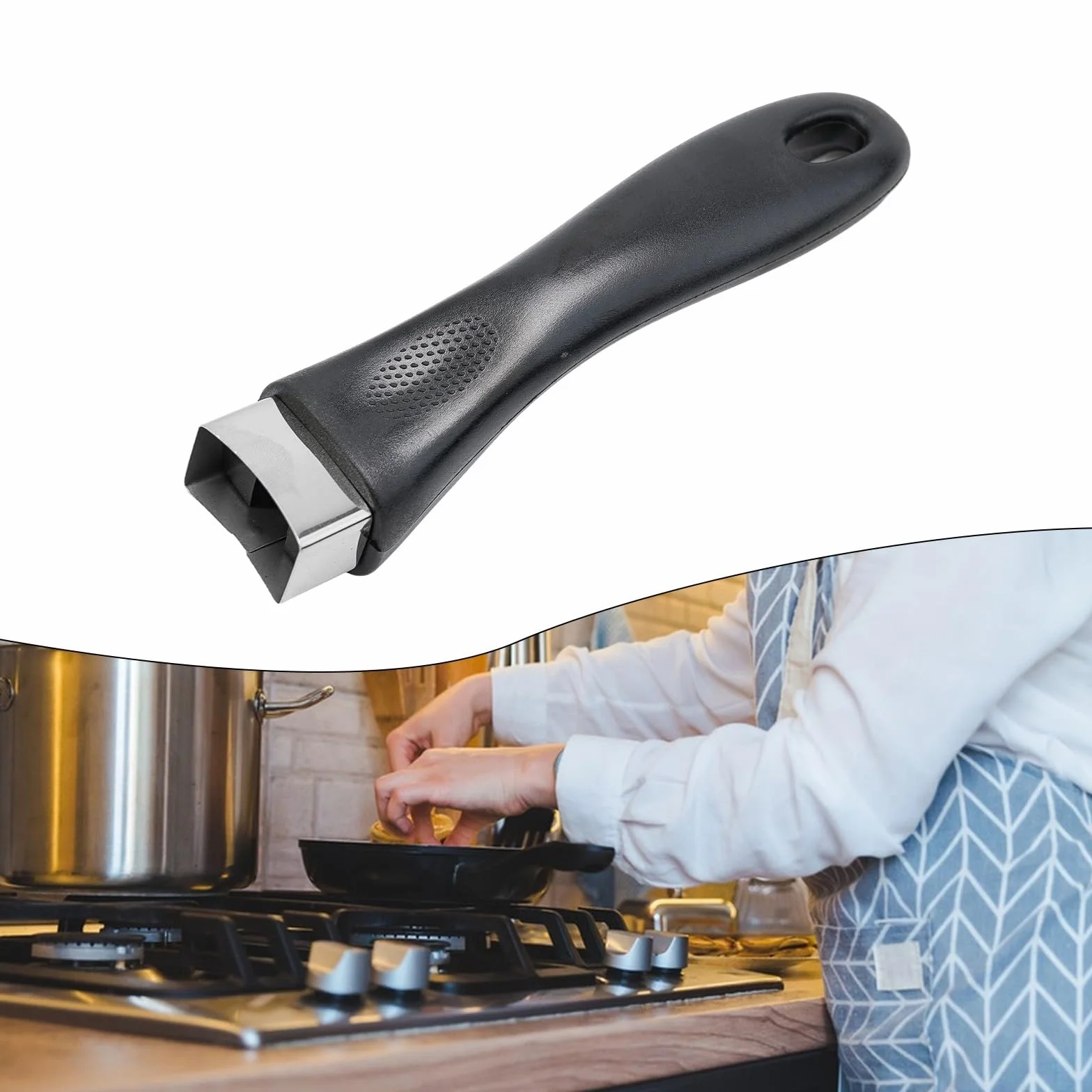 Mango de repuesto para ollas de baquelita para asas laterales en sartenes y cacerolas, hecho para uso en utensilios de cocina (negro)