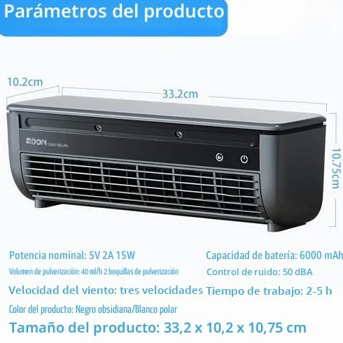Aire acondicionado portátil con carga inalámbrica, instalación montada en la pared para cocina, dormitorio y oficina