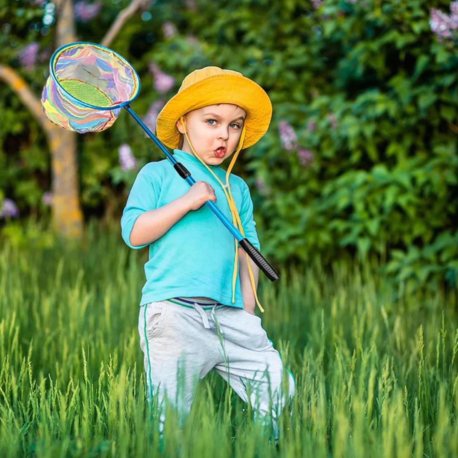 KAHEIGN 3 Piezas Redes de Pesca para Niños, 95CM Red Telescópica Extensible 68-95CM para Mariposas Insectos Peces