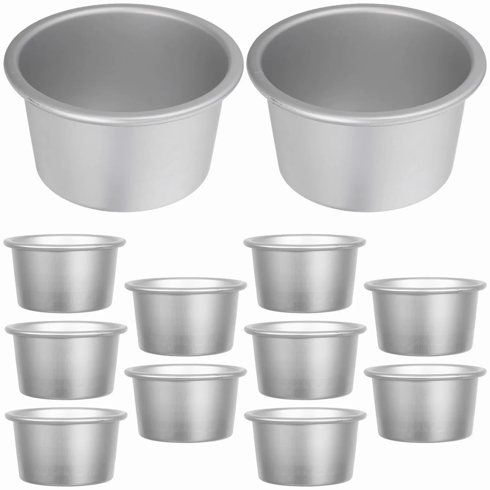 Ciieeo Molde redondo de aluminio para 12 tartas, moldes para hornear, para tarta de queso, utensilios antiadherentes para hornear en Navidad, bodas, cumpleaños y fiestas.