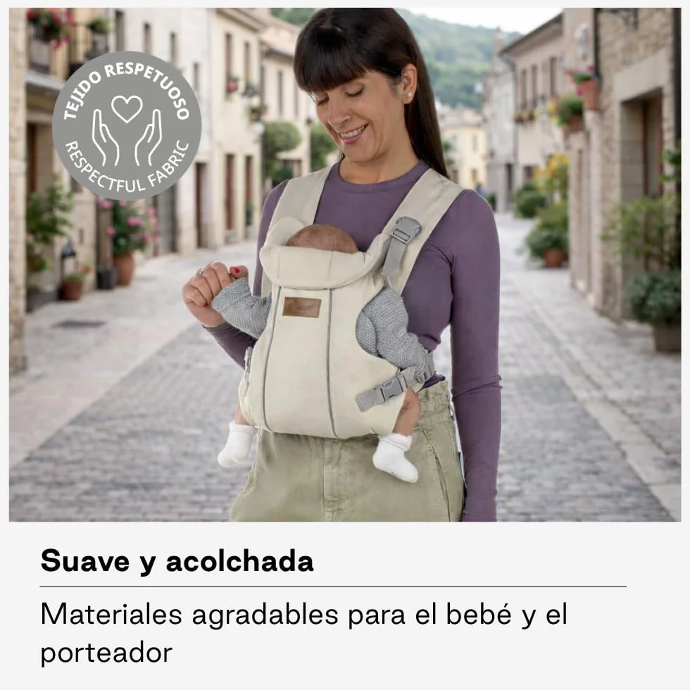 Jané Dual Mochila Portabebé Ergonómica, 3,5-15 kg, 3 Posiciones, Transpirable, Beige
