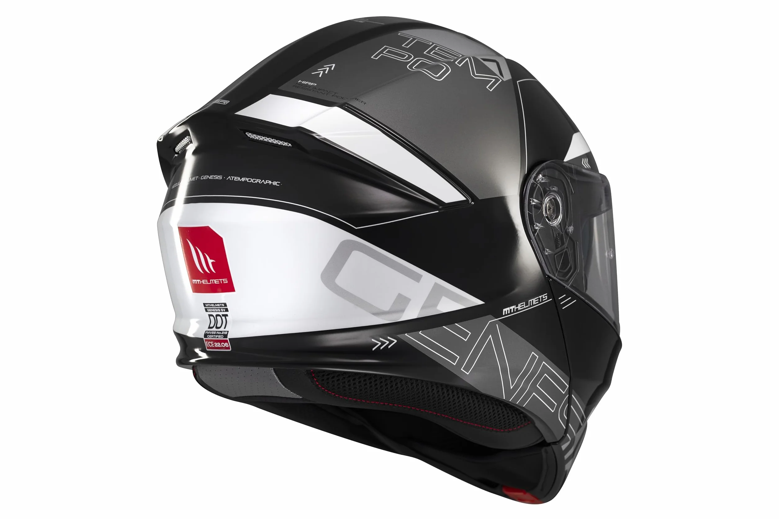MT Helmets Genesis SV Casco Moto Modular Visor Solar Retráctil Calota HIRP Pantalla Antivaho Homologado ECE 22.06 DOT