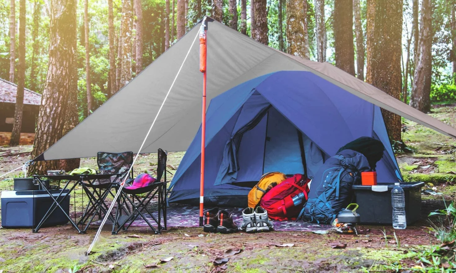 Unigear Tarp Impermeable 3x3 3x4 3x5 4x4 Lona para Hamaca con Ojales, Protección contra Lluvia y Solar para Camping
