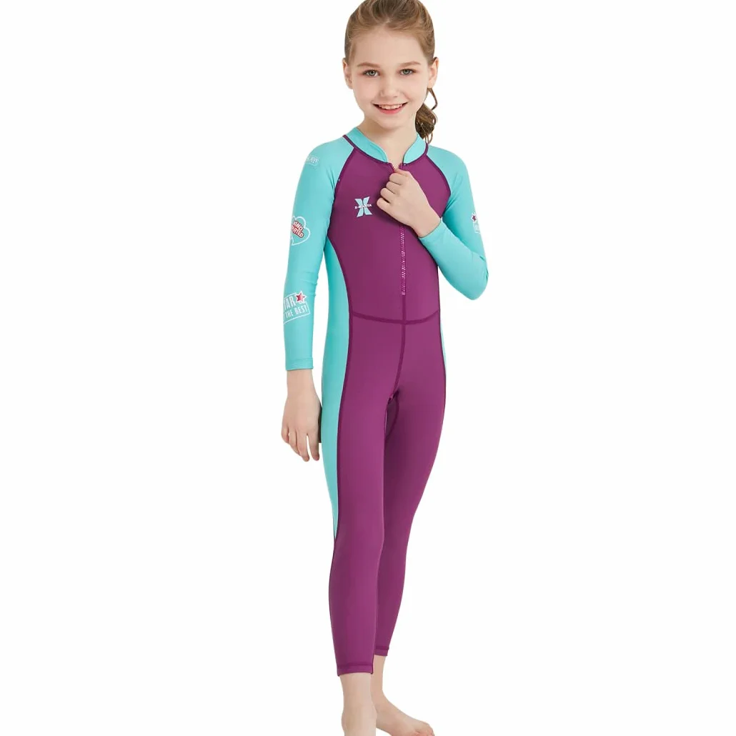 Traje de Neopreno Niño 2mm Una Pieza Manga Larga Buceo Natación Surf