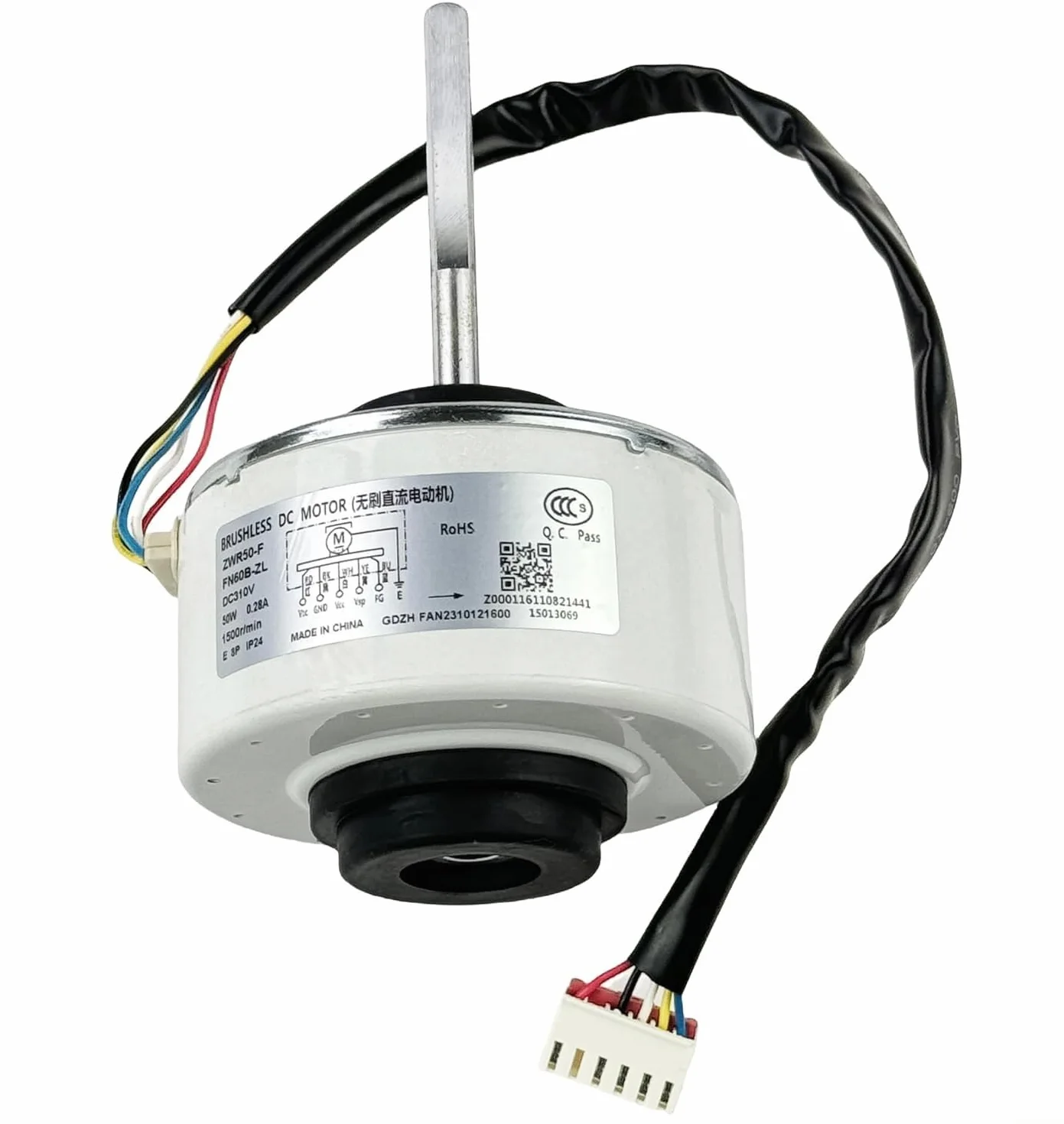 Motor de ventilador CC sin escobillas 50W 310V FN60B-ZL ZWR50-F bajo ruido eficiente refrigeración repuesto para GE Inverter AC Systems 1500RPM tamaño