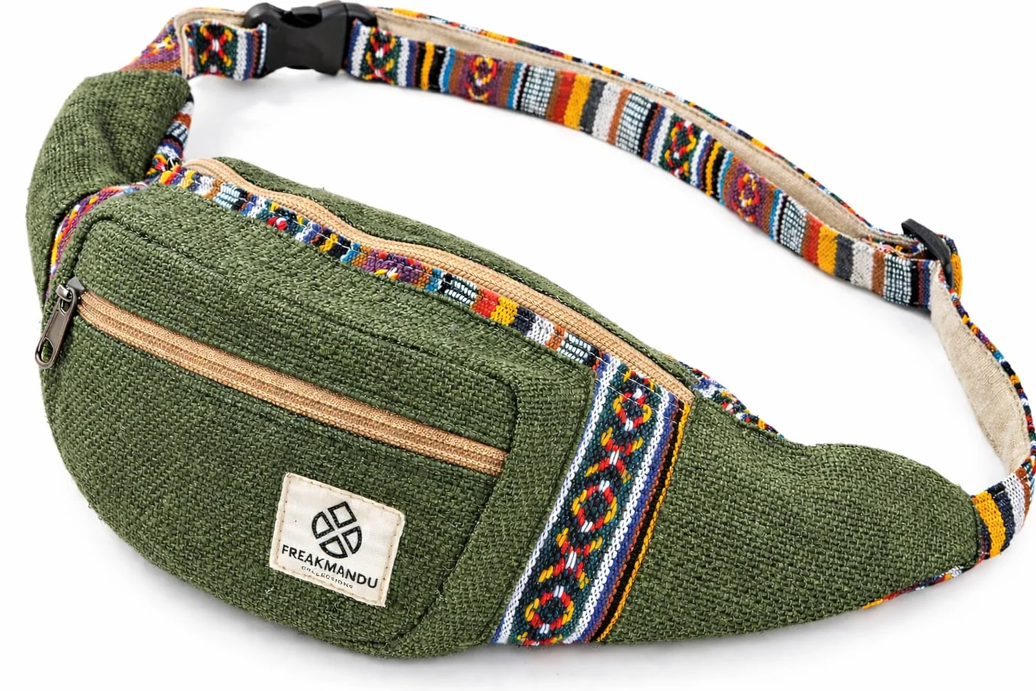 Riñonera Fanny Pack Estilo Bohemio Cáñamo para Viajar Senderismo Correr