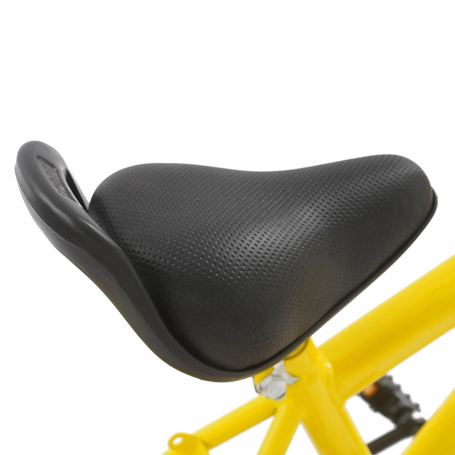 Bicicleta infantil 14 pulgadas ruedas estabilizadoras guardabarros asiento ajustable 43-49 cm amarillo negro