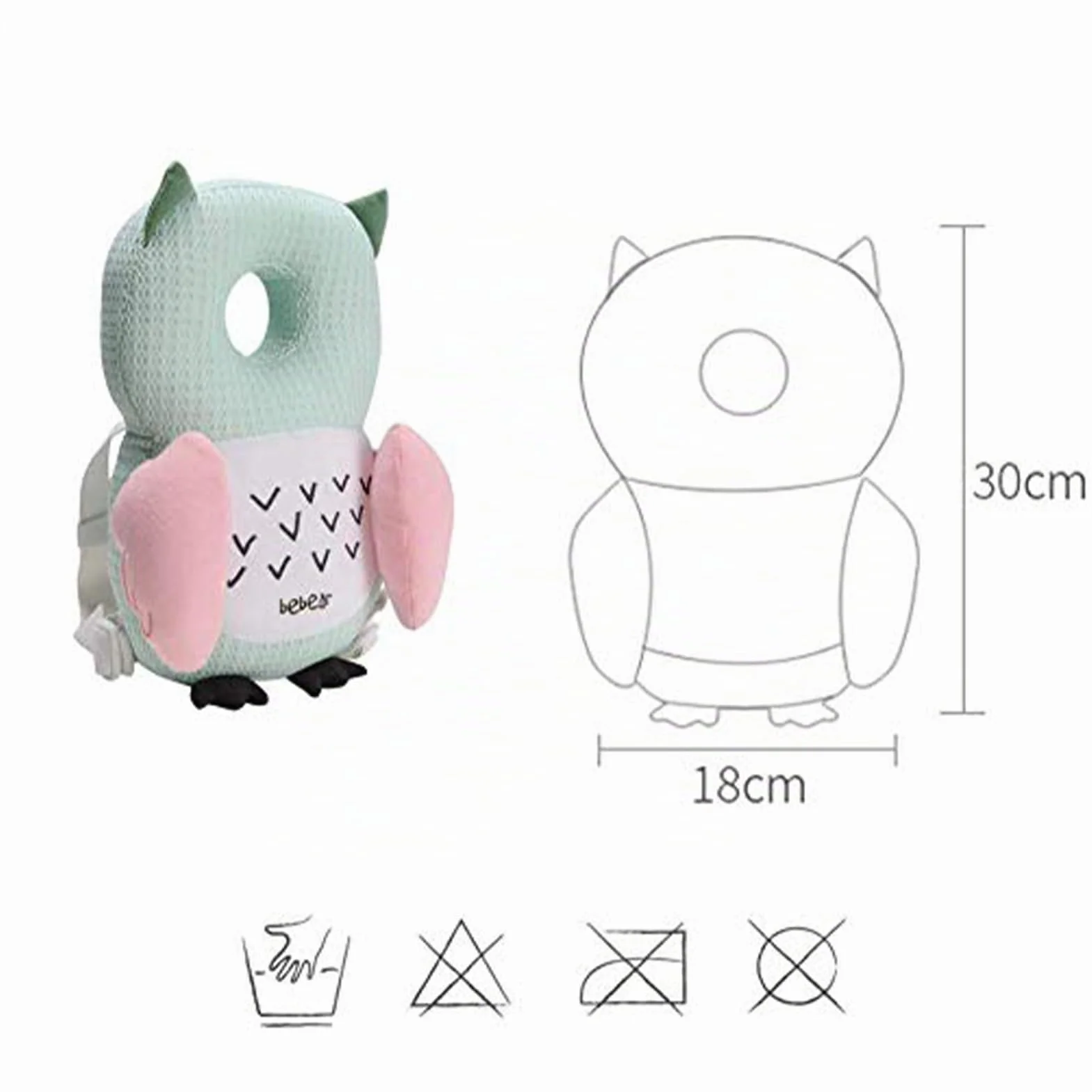 Bebamour Almohada para bebés Suave Transpirable Soporte Cabeza Anticaídas Tortuga