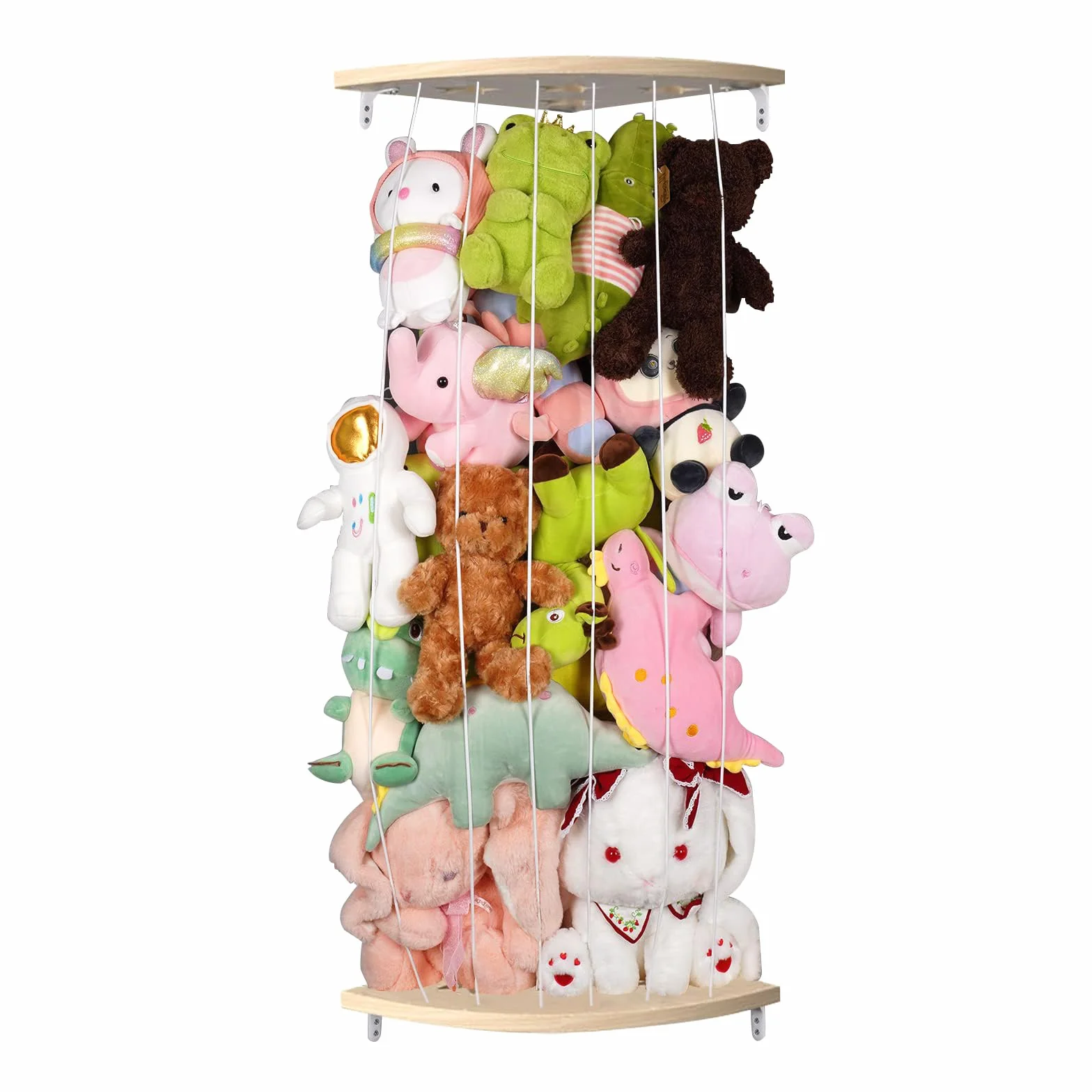 Almacenamiento de animales de peluche, estante de madera para dormitorio infantil