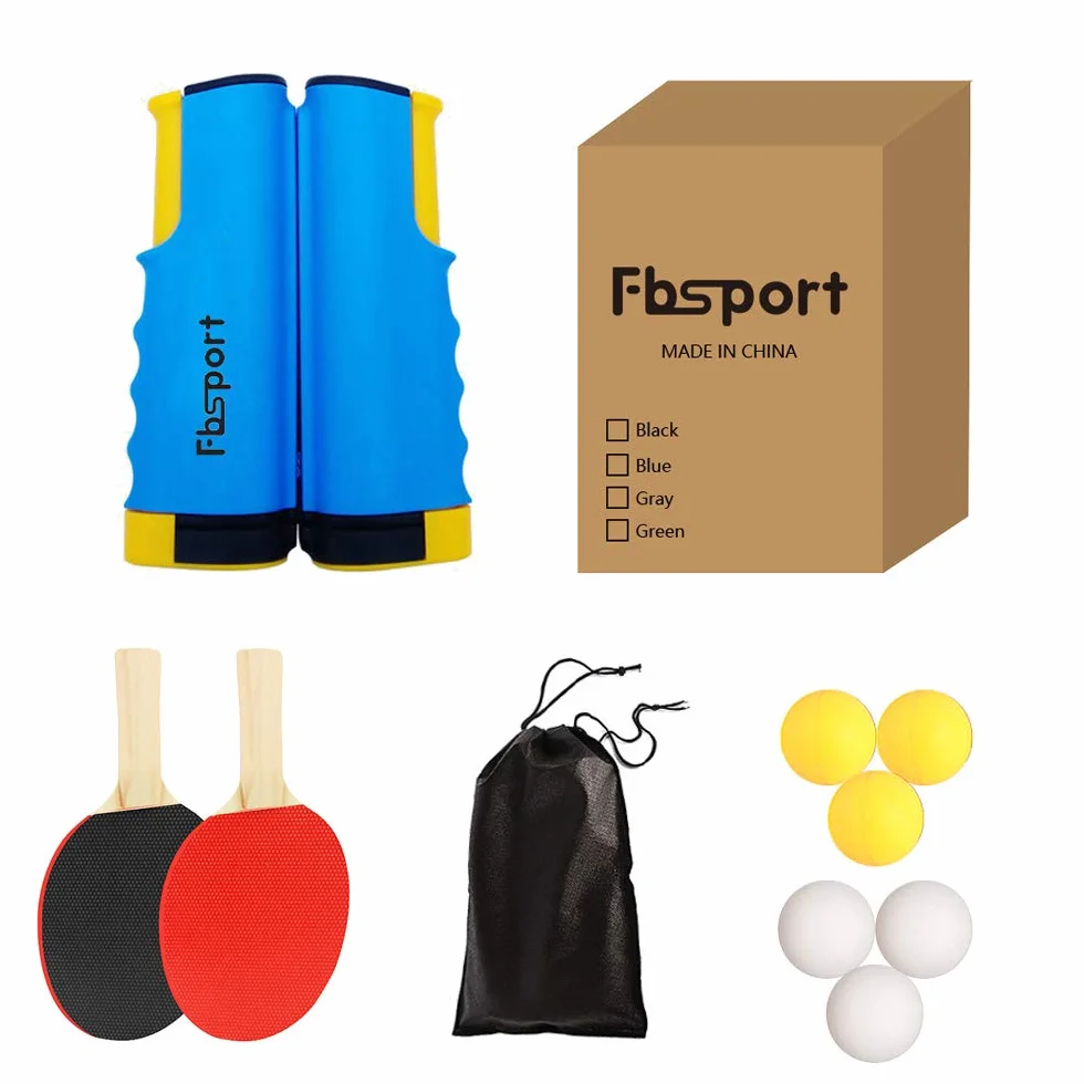 Set de Ping Pong con Red Ajustable, 2 Raquetas y 6 Pelotas