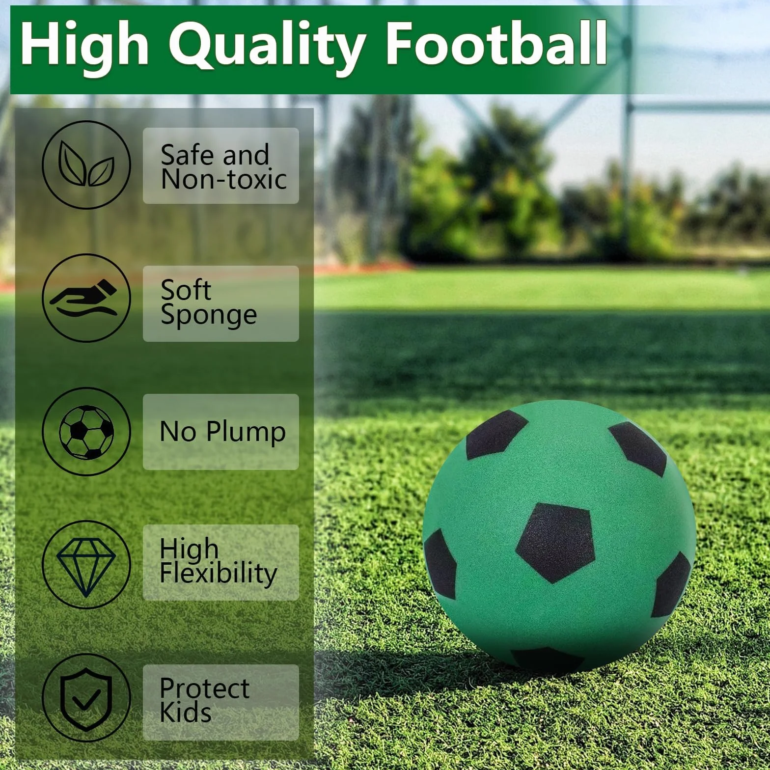 Pelota Goma Espuma 21cm Bola Tela Suave Juegos Entrenamiento Interior