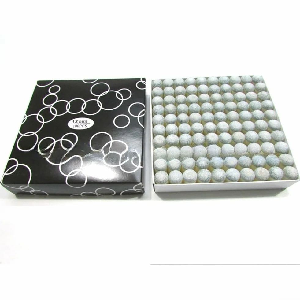 100 puntas de plástico para tacos de billar diseñadas para ejes de taco de 9 mm a 13 mm de diámetro, garantiza una adherencia estable de la punta y consistencia de juego (caja negra de 13 mm)
