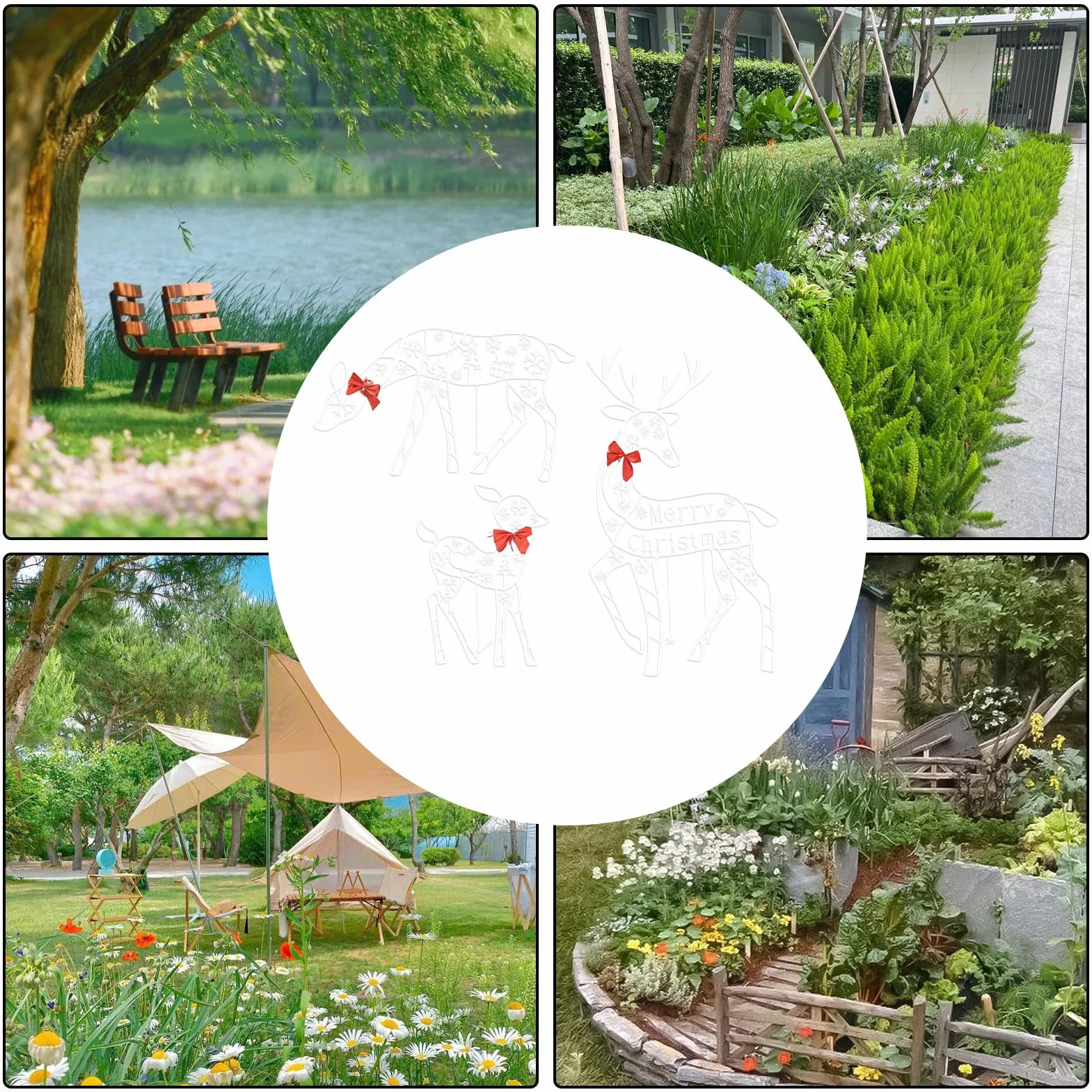 Navideños Para Exterior Decoración Navideña Porche | Decoraciones Festivas De Jardín para Propietarios Planificadores Vecindario Patio Delantero Invierno Jardín Patio Trasero