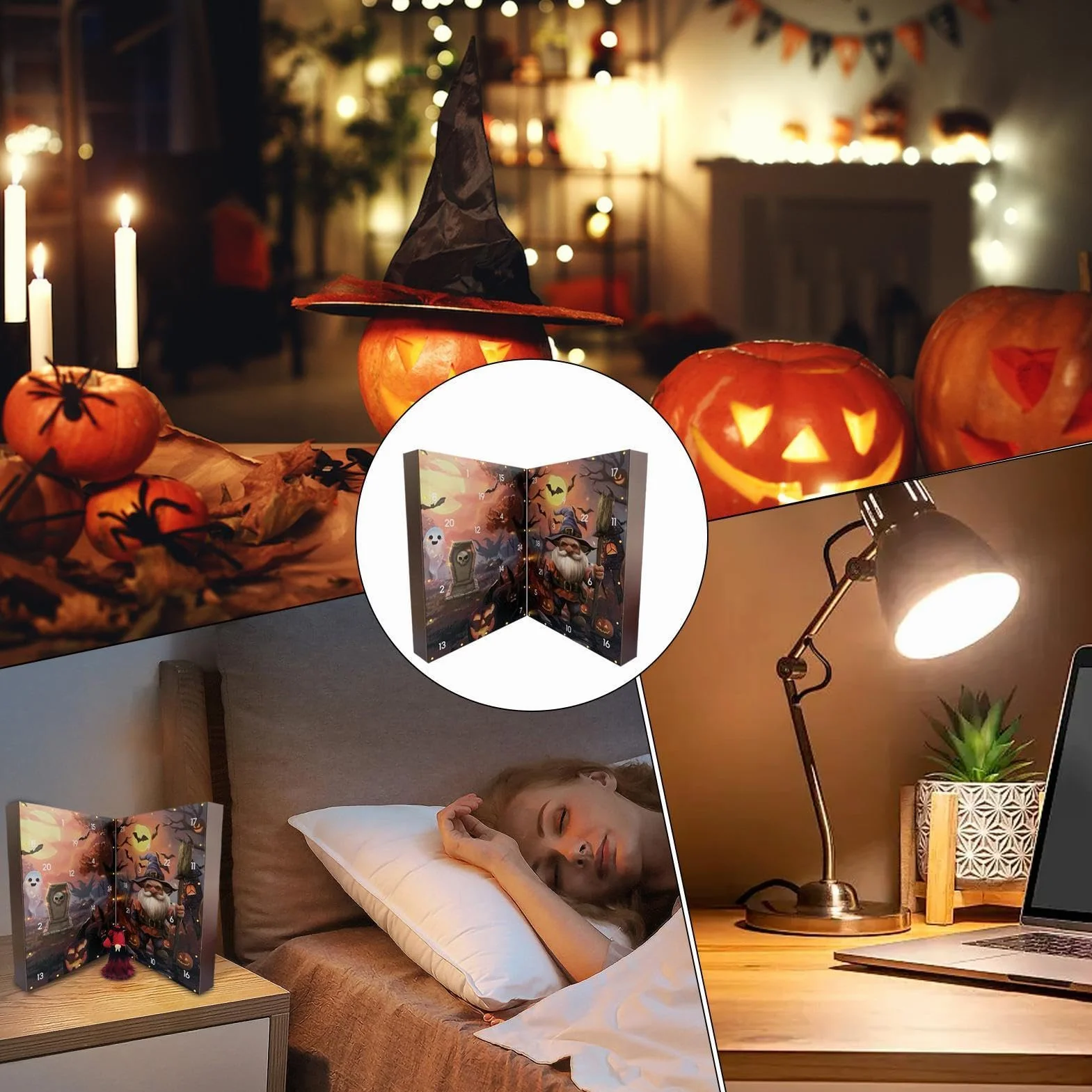 Calendario Cuenta Atrás Halloween 24 Días Figuras Coleccionables De Y | Decoración De Estante Juguetes Góticos Niños Para Adultos Y Niños Entrada Repisa Armario Vitrina