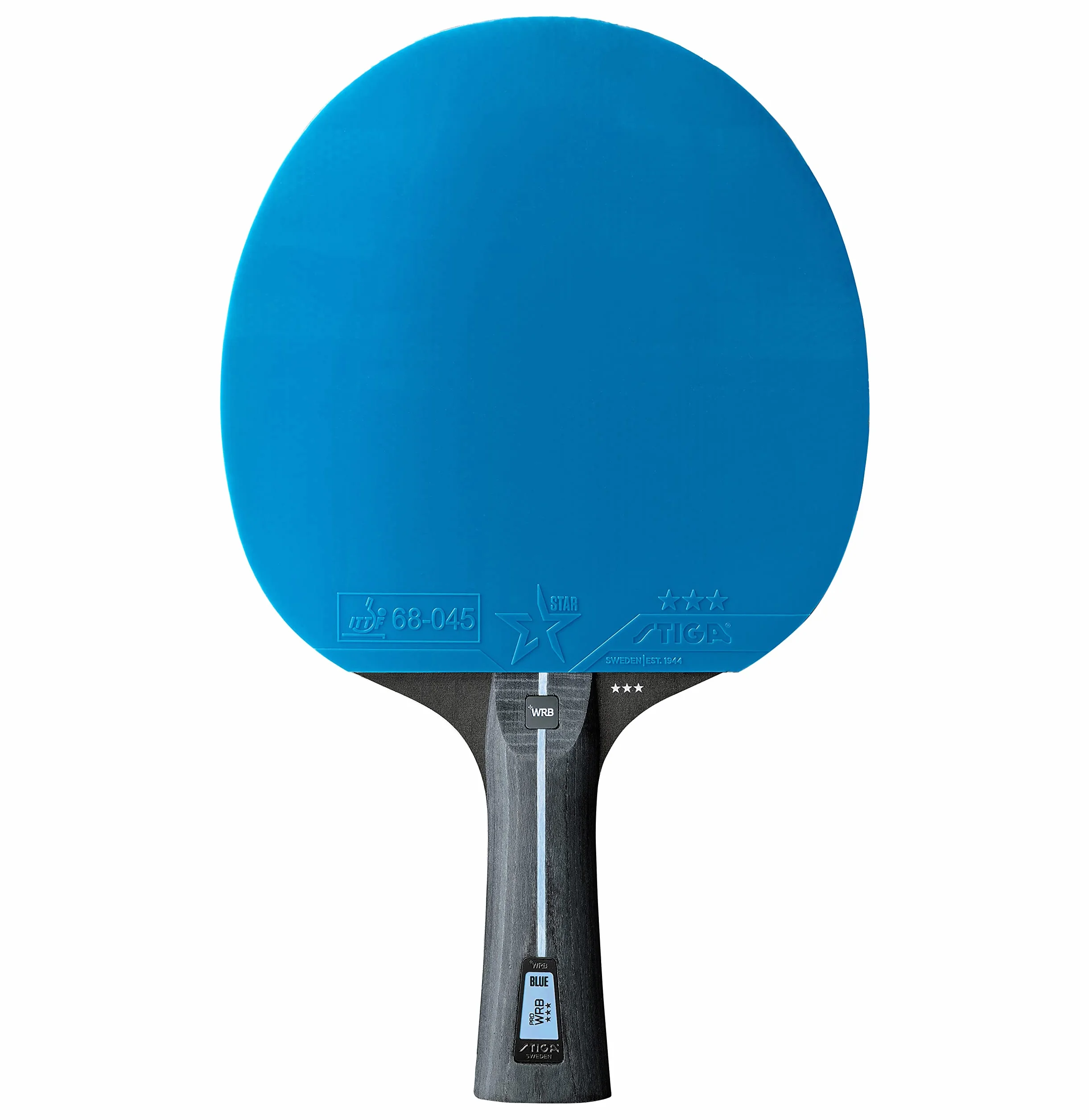 STIGA Raqueta de Ping Pong Pro WRB Blue Edition Pala Tenis Mesa 3 Estrellas Goma Azul