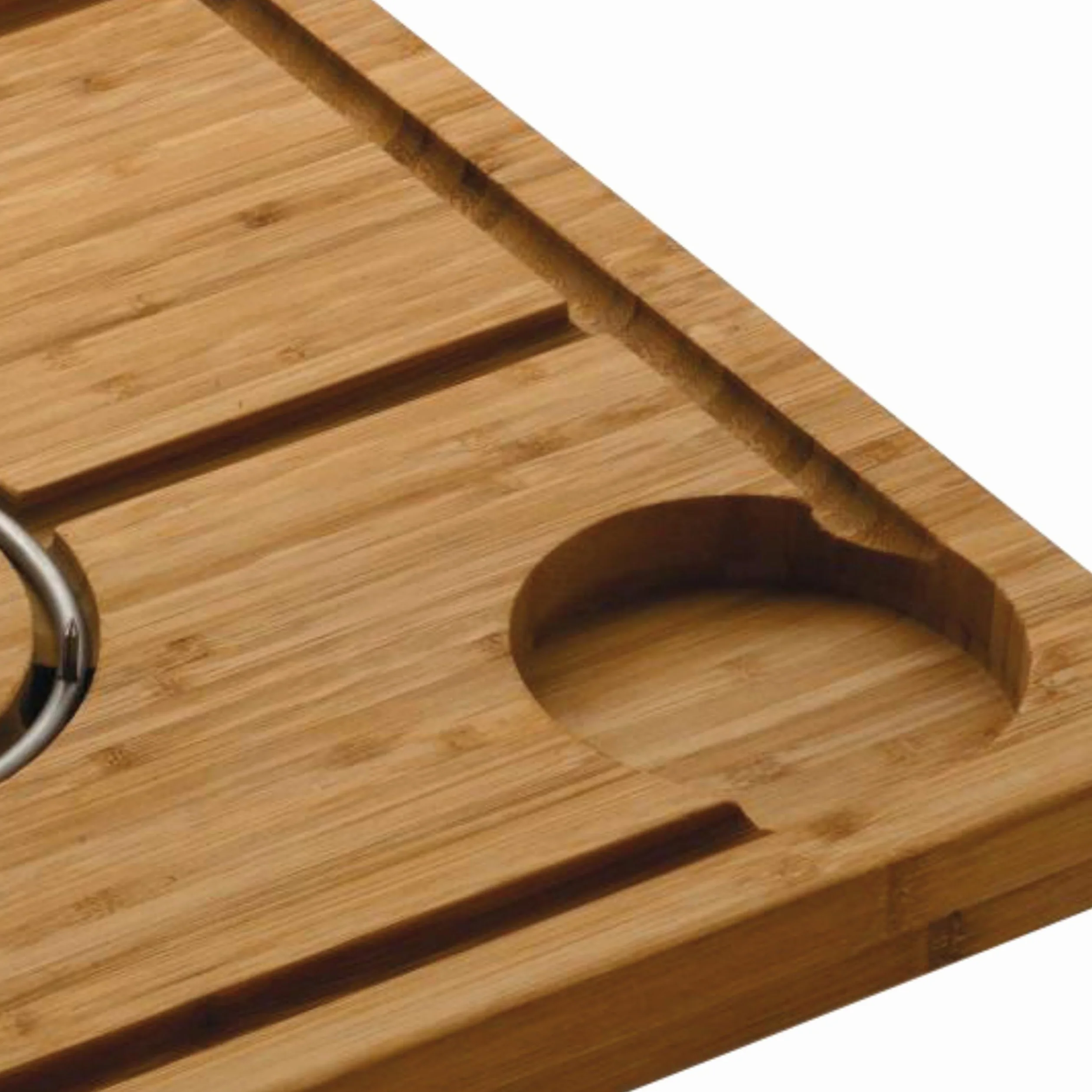 Rockingham Forge Bambú Deluxe con Púas, Tabla de Cortar y Trinchar de Madera, Marrón, 48 x 36cm