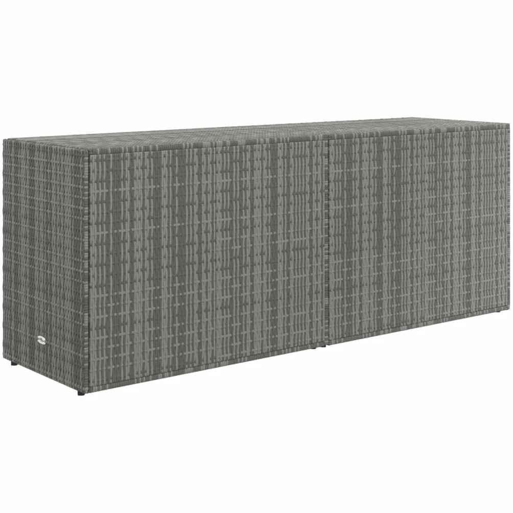vidaXL Armario de Almacenaje Aparador de Herramientas Mueble para Comedor Caja de Salón Sala de Estar Jardín Ratán PE Gris 198x55,5x80 cm