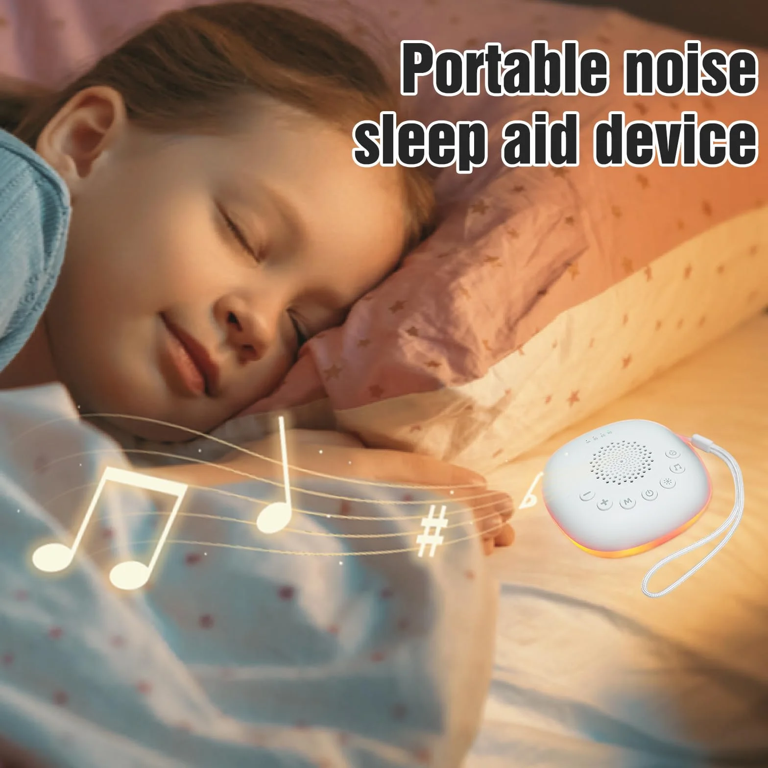 White Noise Machine Baby con luz nocturna regulable, temporizador, función de memoria, carga USB, ruido blanco para bebés y adultos