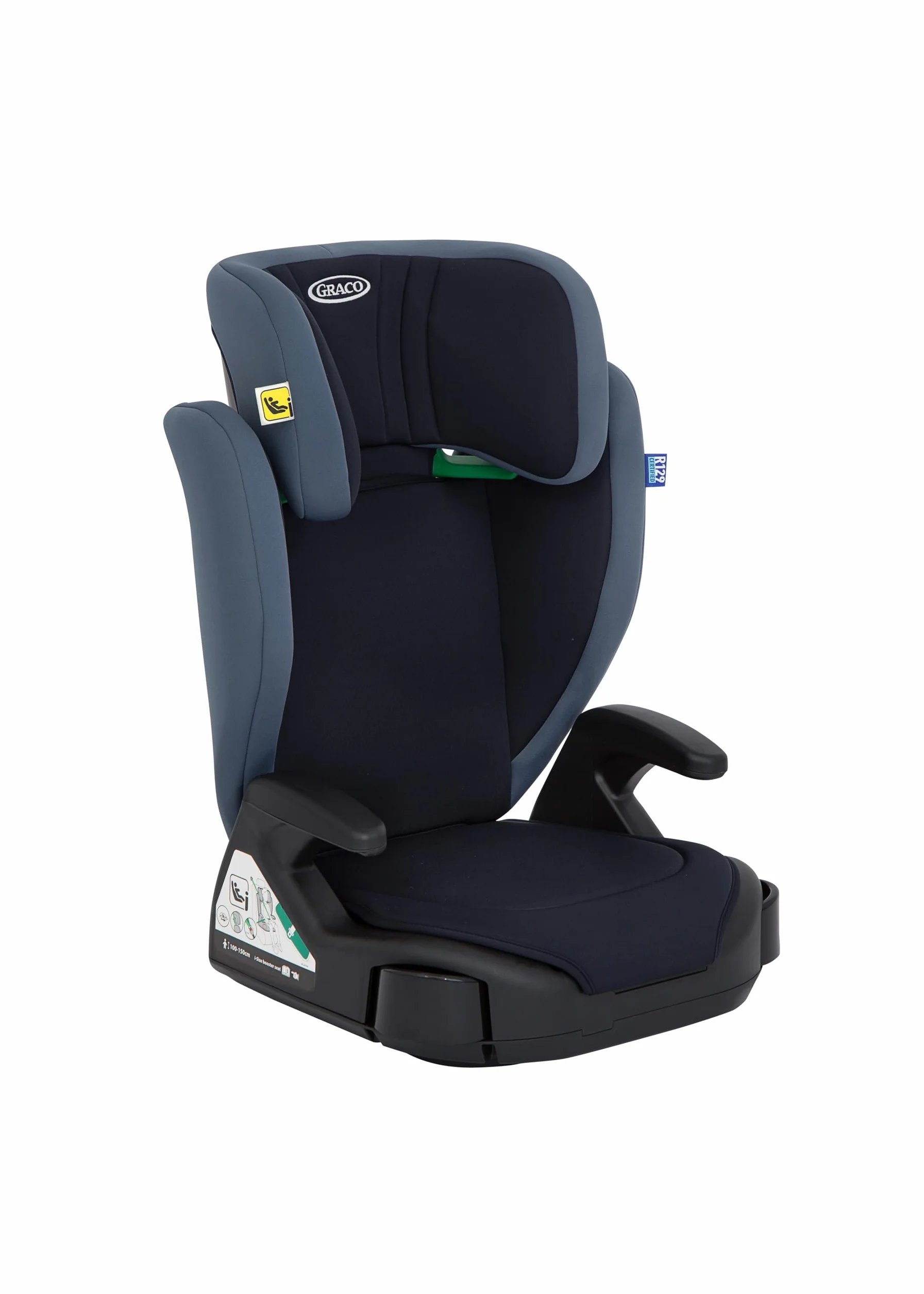 Graco - Junior Maxi i-Size R129 Elevador ligero con respaldo, de 100 a 150 cm de 3,5 a 12 años aprox, color Navy