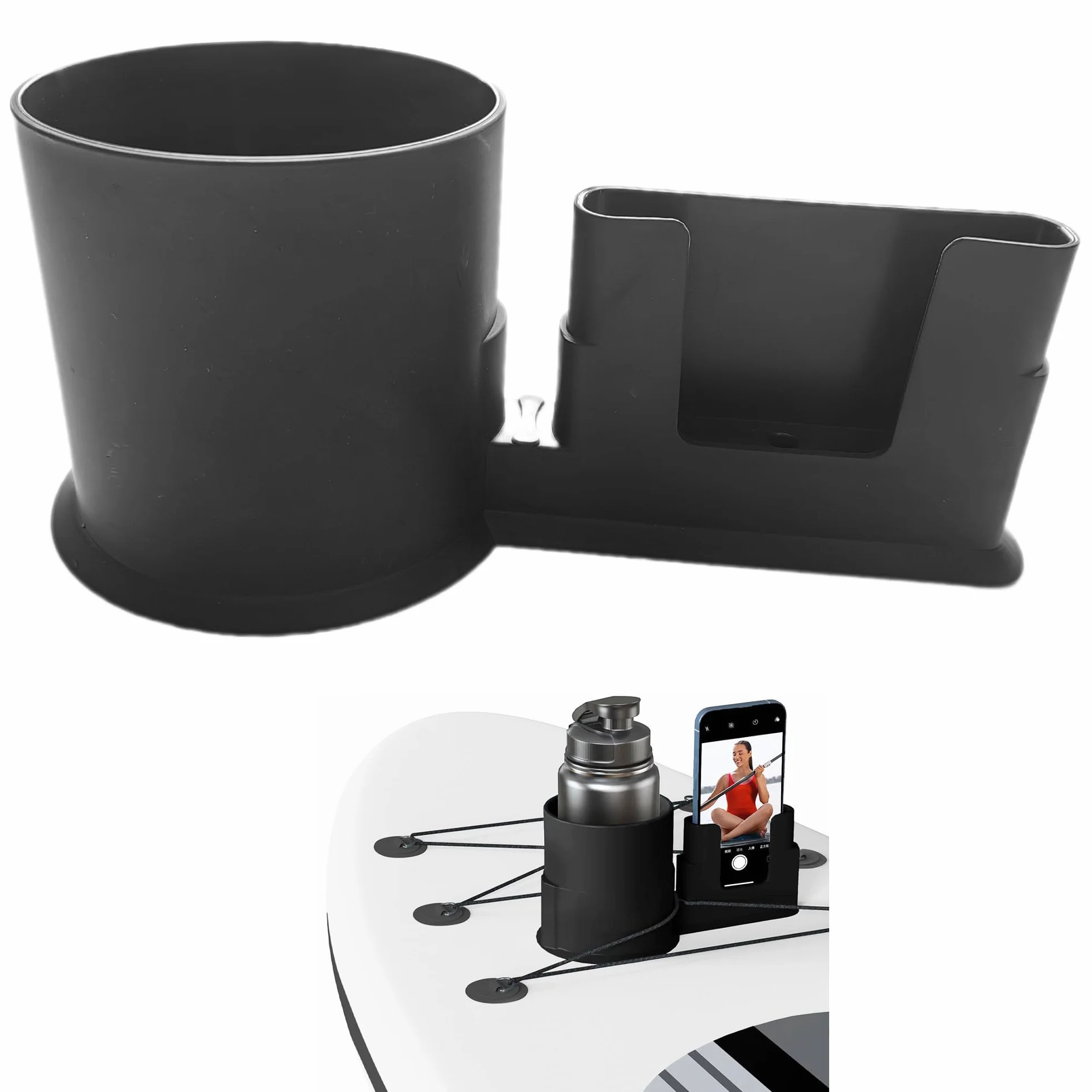 Soporte para Teléfono Móvil para Tabla de Surf Kayak - Negro, Accesorio Pequeño de Almacenamiento para Paddleboard