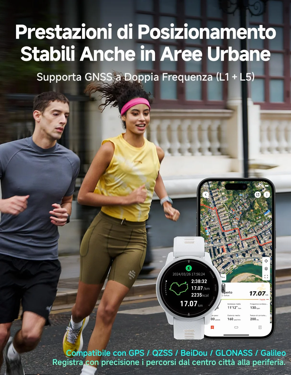 iGPSPORT VeRun Reloj Inteligente para Correr Ultraligero AMOLED 1,32" GPS Doble Frecuencia 14 Días Autonomía Negro