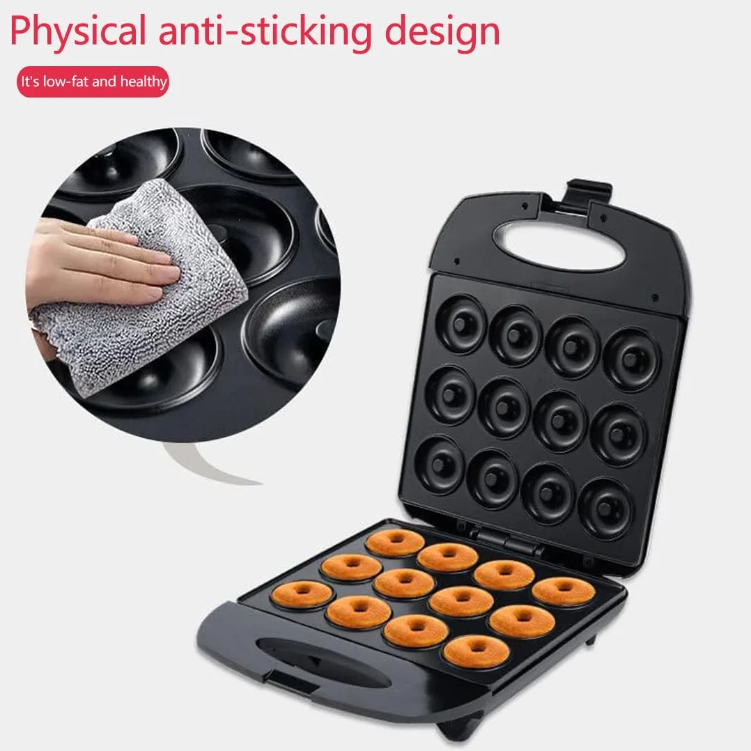 SOKANY SK-821 1200W Máquina para Rosquillas, Máquina para Rosquillas Para 12 donuts, Revestimiento Antiadherente, Fácil de limpiar, Horneado de doble cara