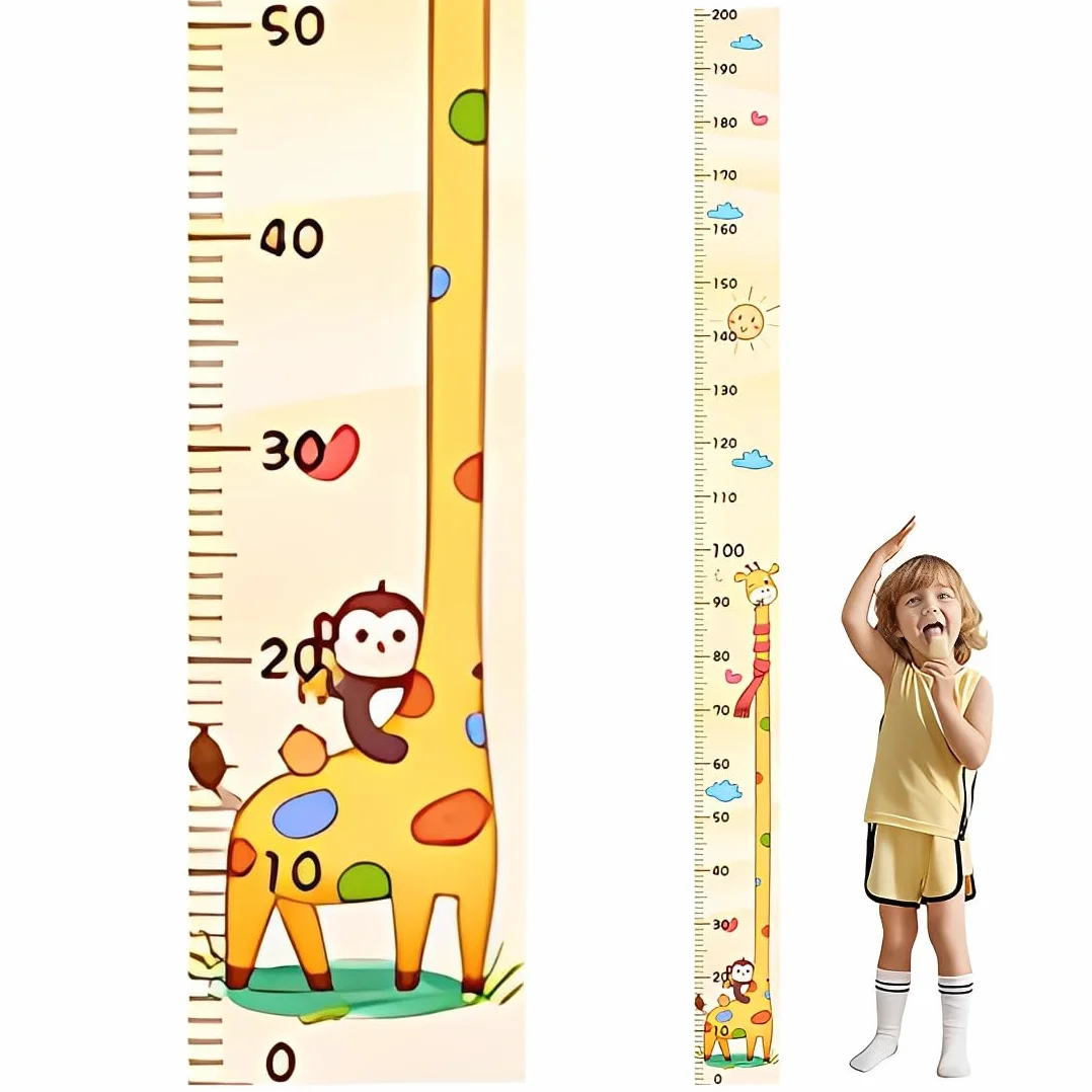 Medidor Altura Niños Pared Montado 0-200cm Tabla Crecimiento Decoración Habitación Infantil