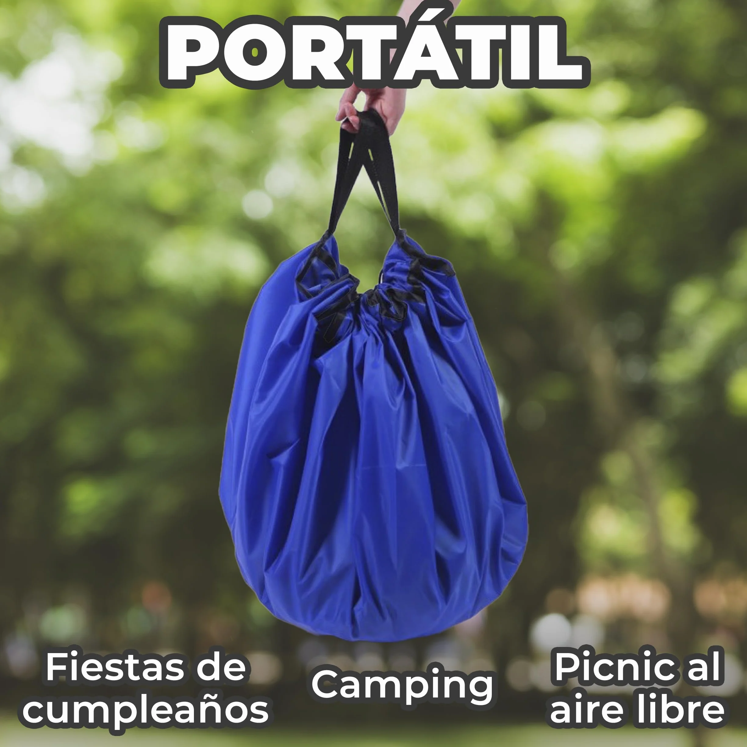 Bolsa Almacenamiento Juguetes Plegable 150cm Azul